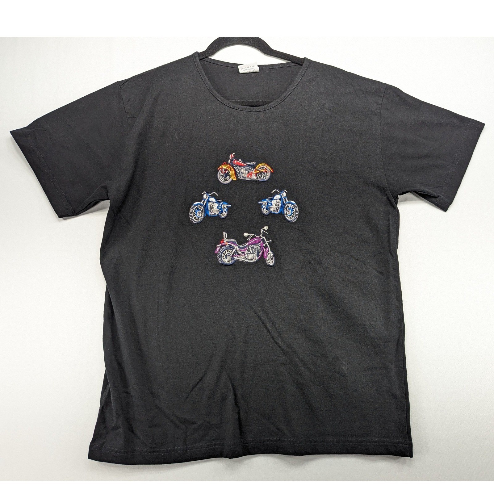 Casey Coleman Black Cotton Embroidered Motorcycle Graphic T-Shirt Men M/L Turkey