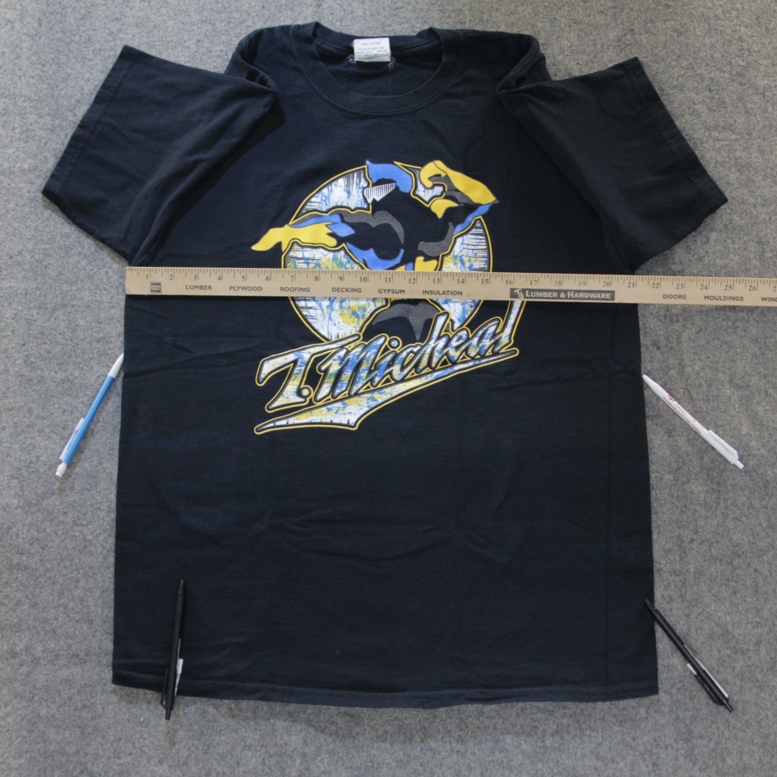T Micheal T Shirt L Bodybuilding MUSCLE MAN Weightlifting Workout Gym MADE USA