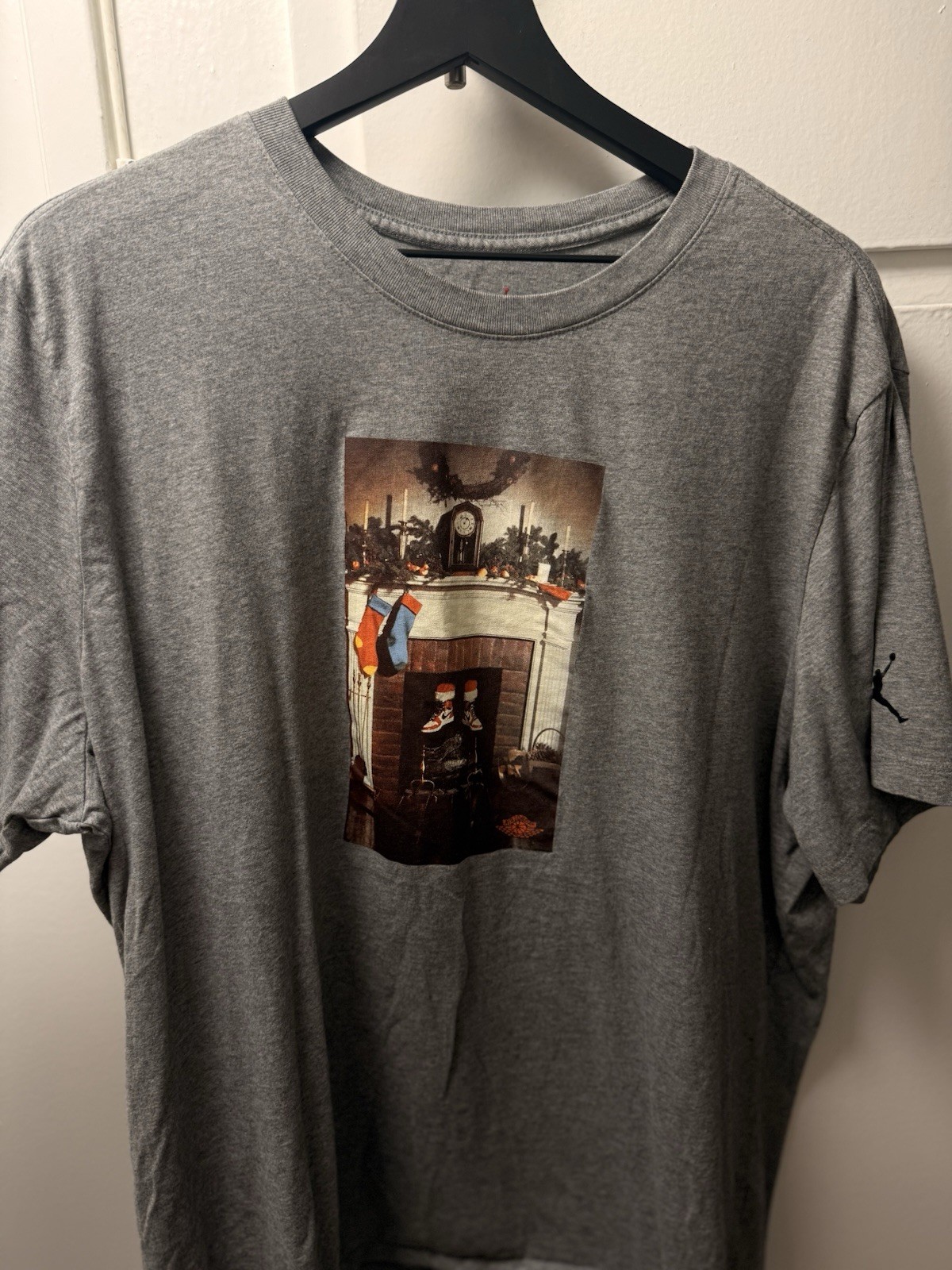 Jordan Jumpman Air Jordan Gray Graphic Print Crew Neck Short Sleeve T-Shirt 2XL