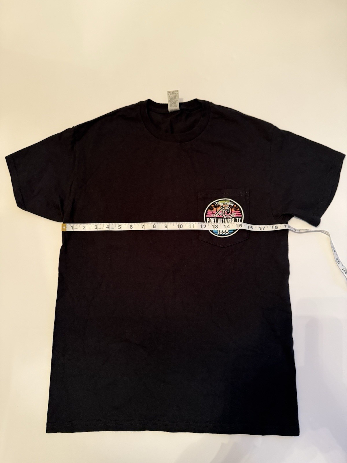 Gildan Men’s Medium Port Aransas TX Stay Salty Black T-Shirt
