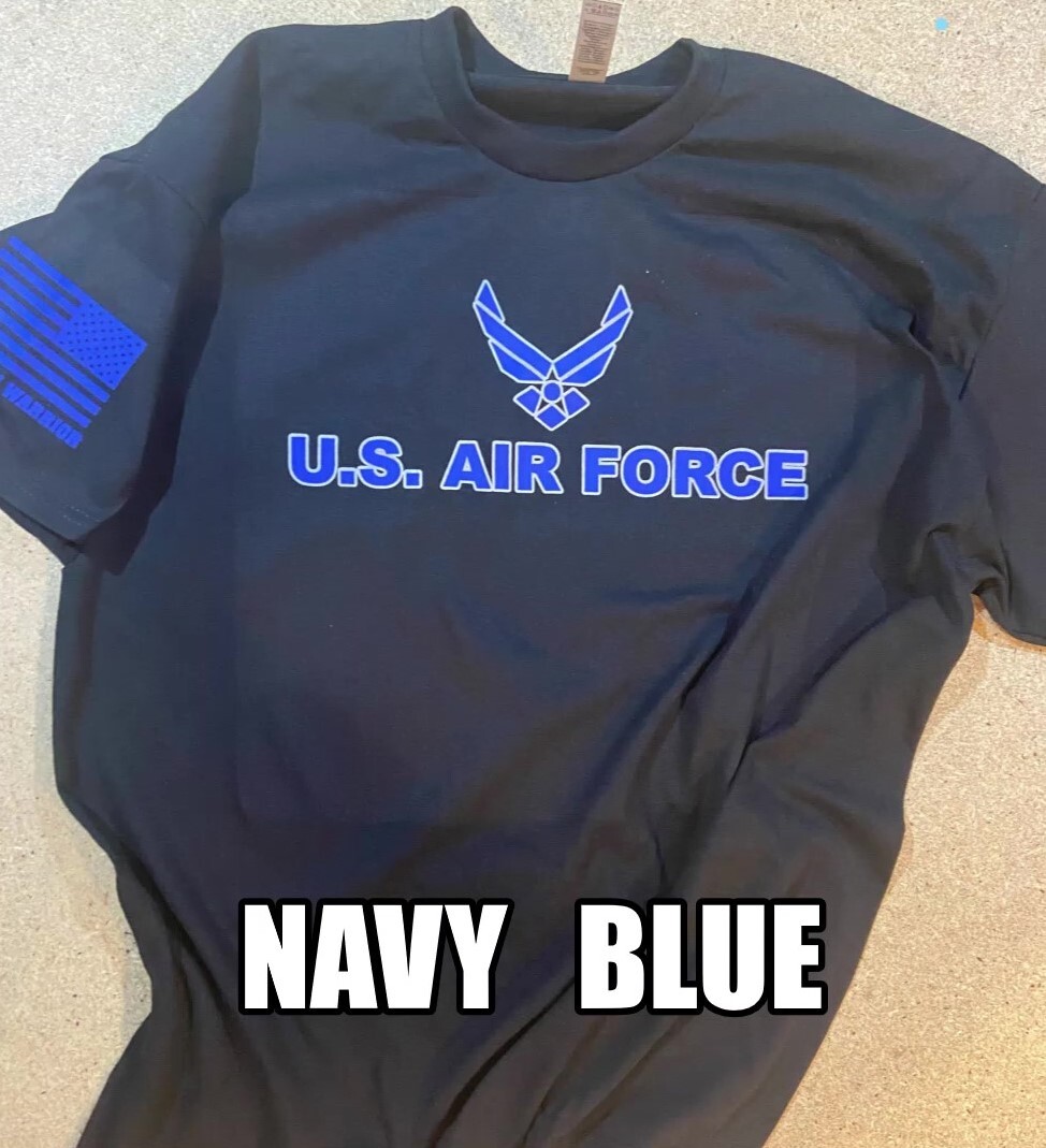 Air Force military T-shirt Blue and Gray Military Shirt 114G