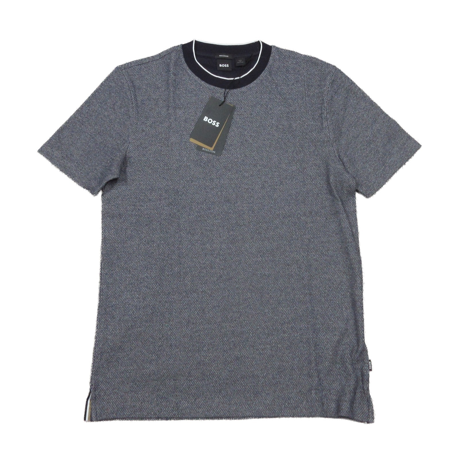 Boss Hugo Boss Navy H-Thompson Textured Pattern Cotton Short Sleeve T-Shirt 2XL