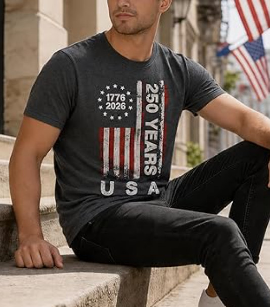 250 Anniversary USA: 1776-2026 250th Birthday Patriotic American Flag T-Shirt