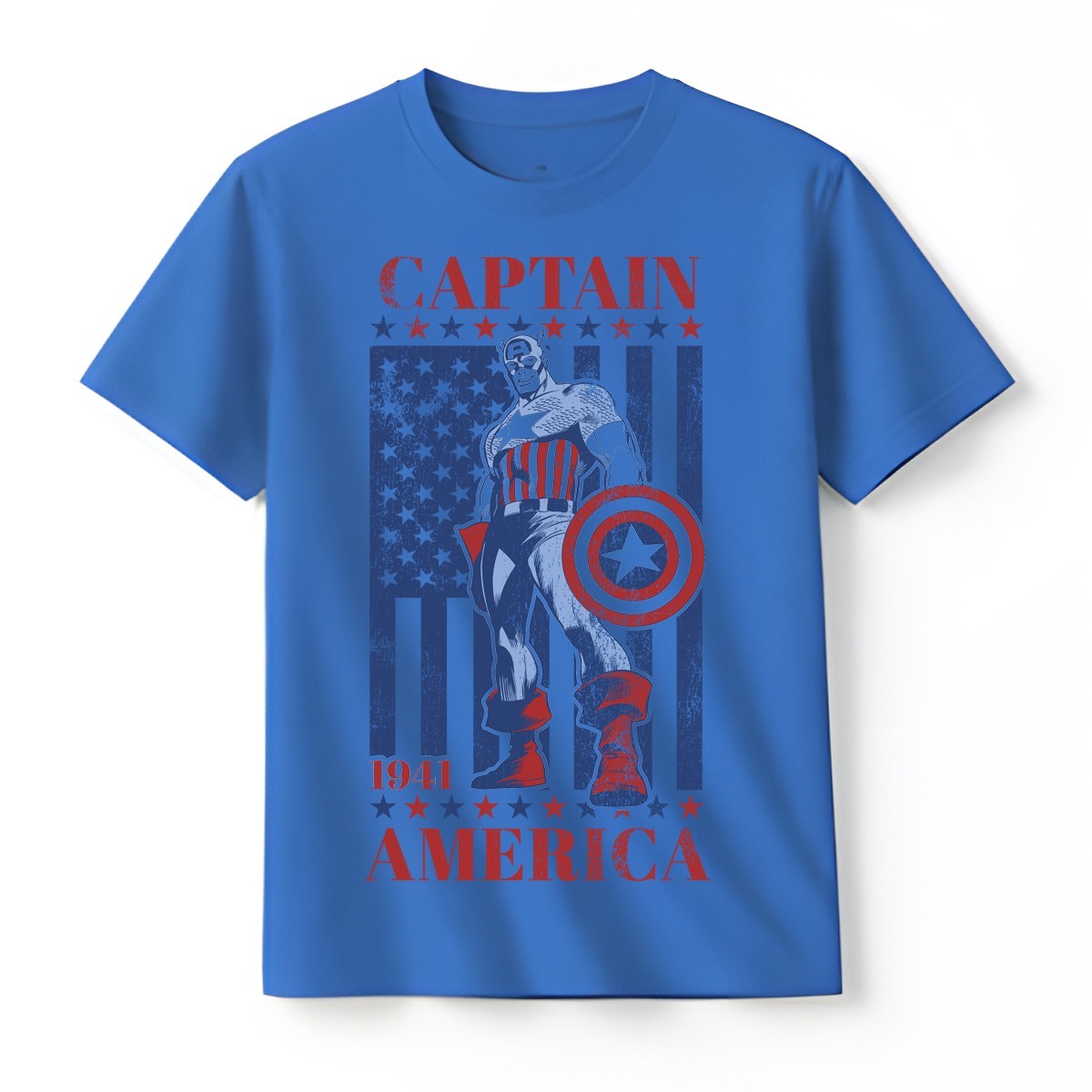 Marvel Captain America Vintage Flag 1941 Graphic T-Shirt