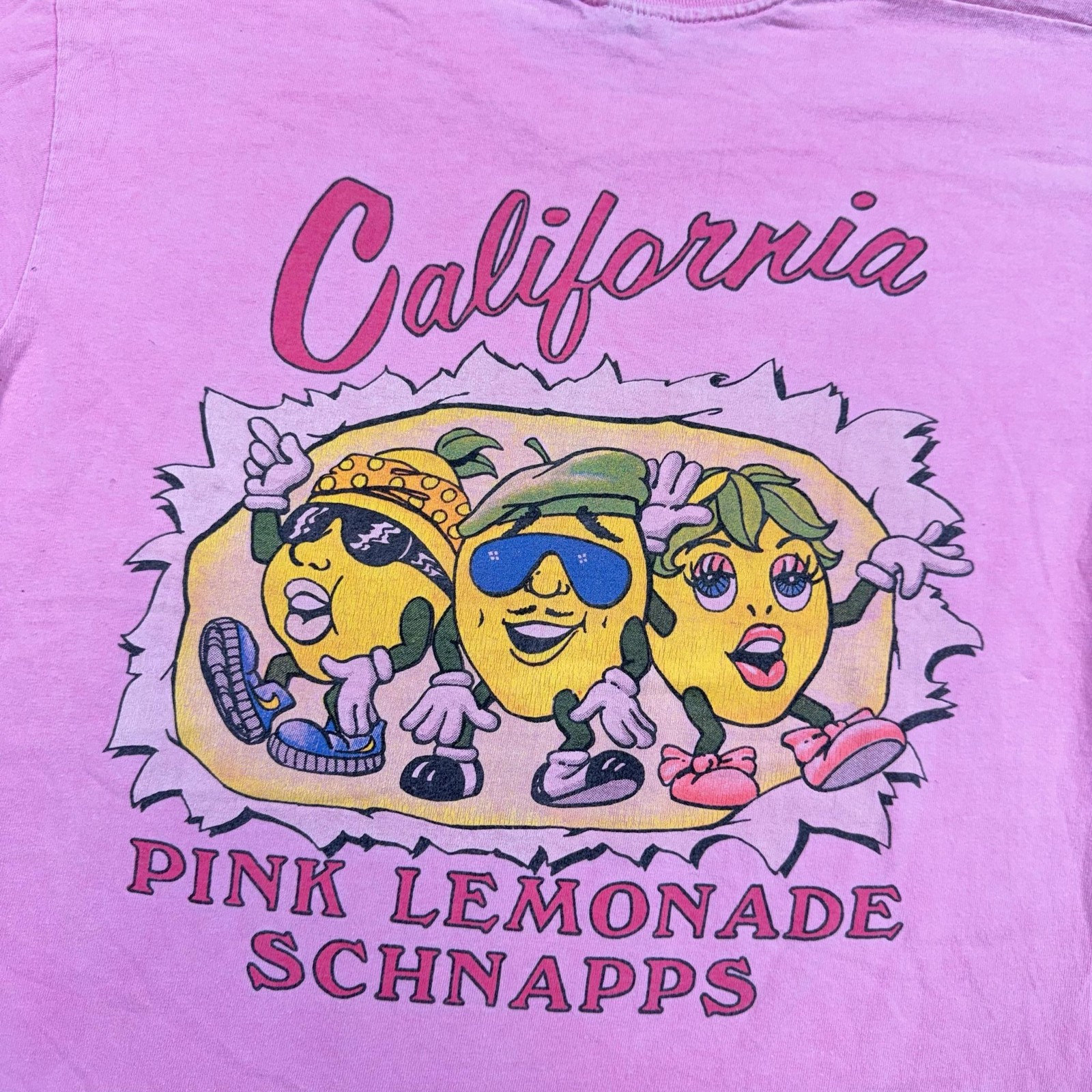 Vintage Stedman Shirt Mens Large Pink California Pink Lemonade Schnapps Tee