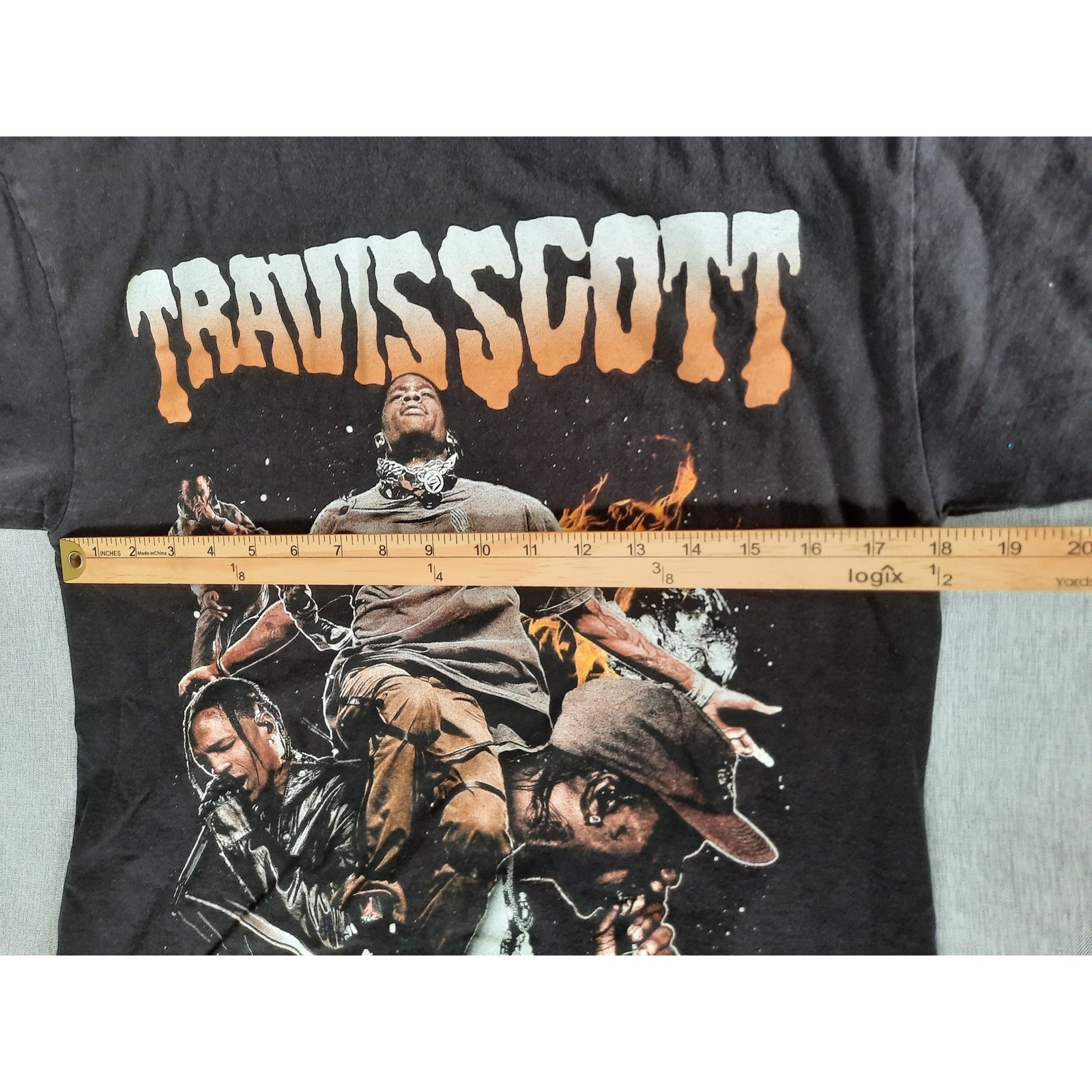 Travis Scott Men’s Medium Utopia Graphic Art Logo Stretch T-Shirt Short Sleeve
