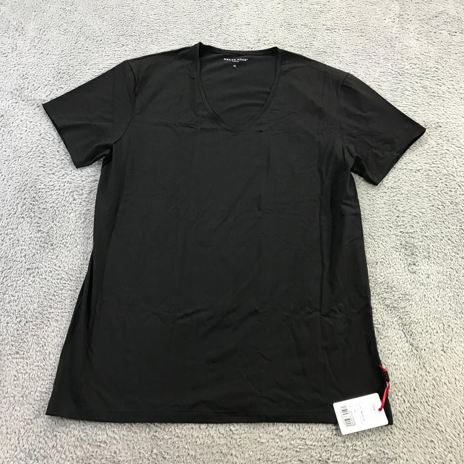 Derek Rose Shirt Mens Extra Large Cotton Stretch T Shirt Black PJ Top $115 a34