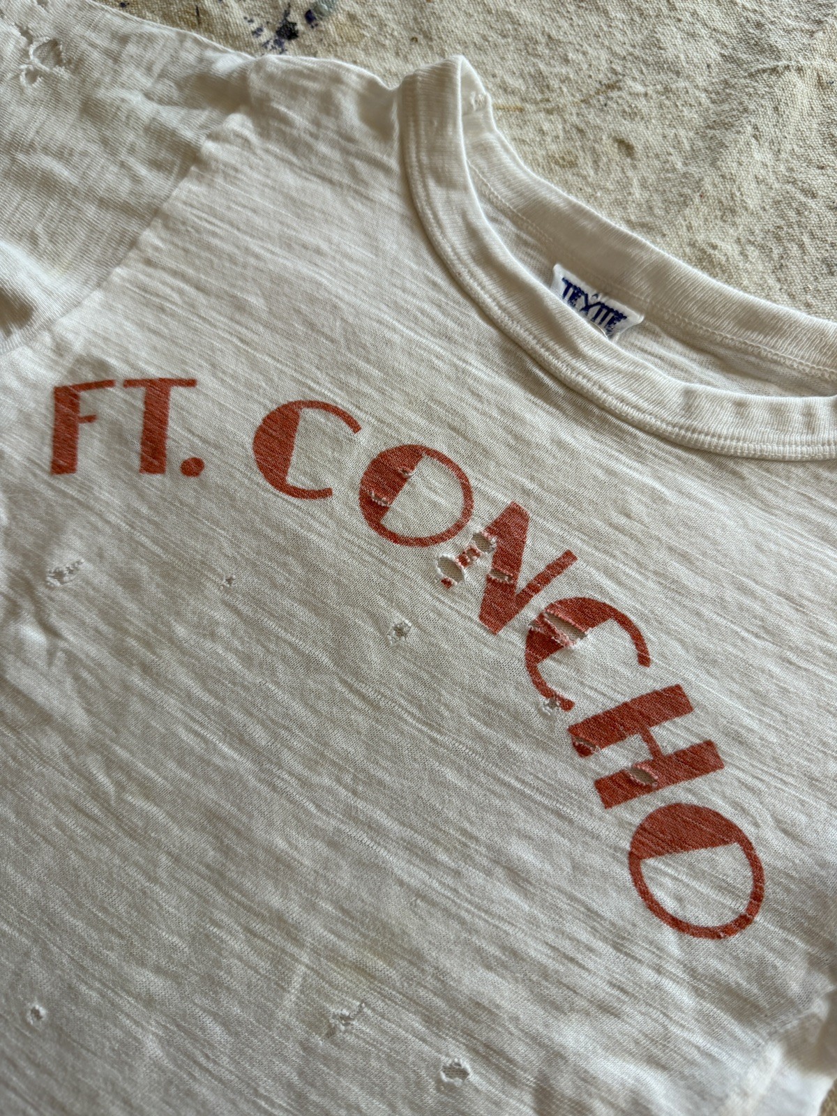 Vintage 30s 40s US Military Fort Concho Military Base Kids Tee