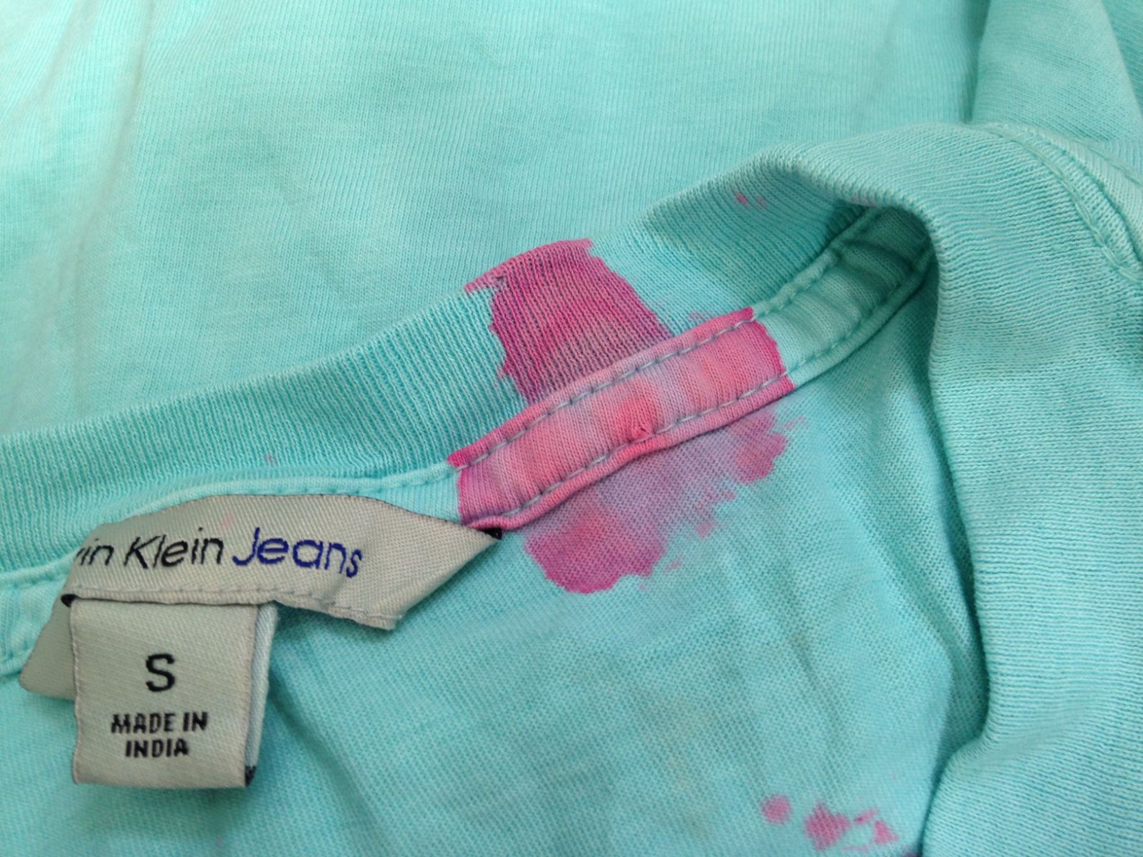 $115 Calvin Klein Men Blue Beach T-Shirt Crew-Neck Short-Sleeve S *DAMAGED*