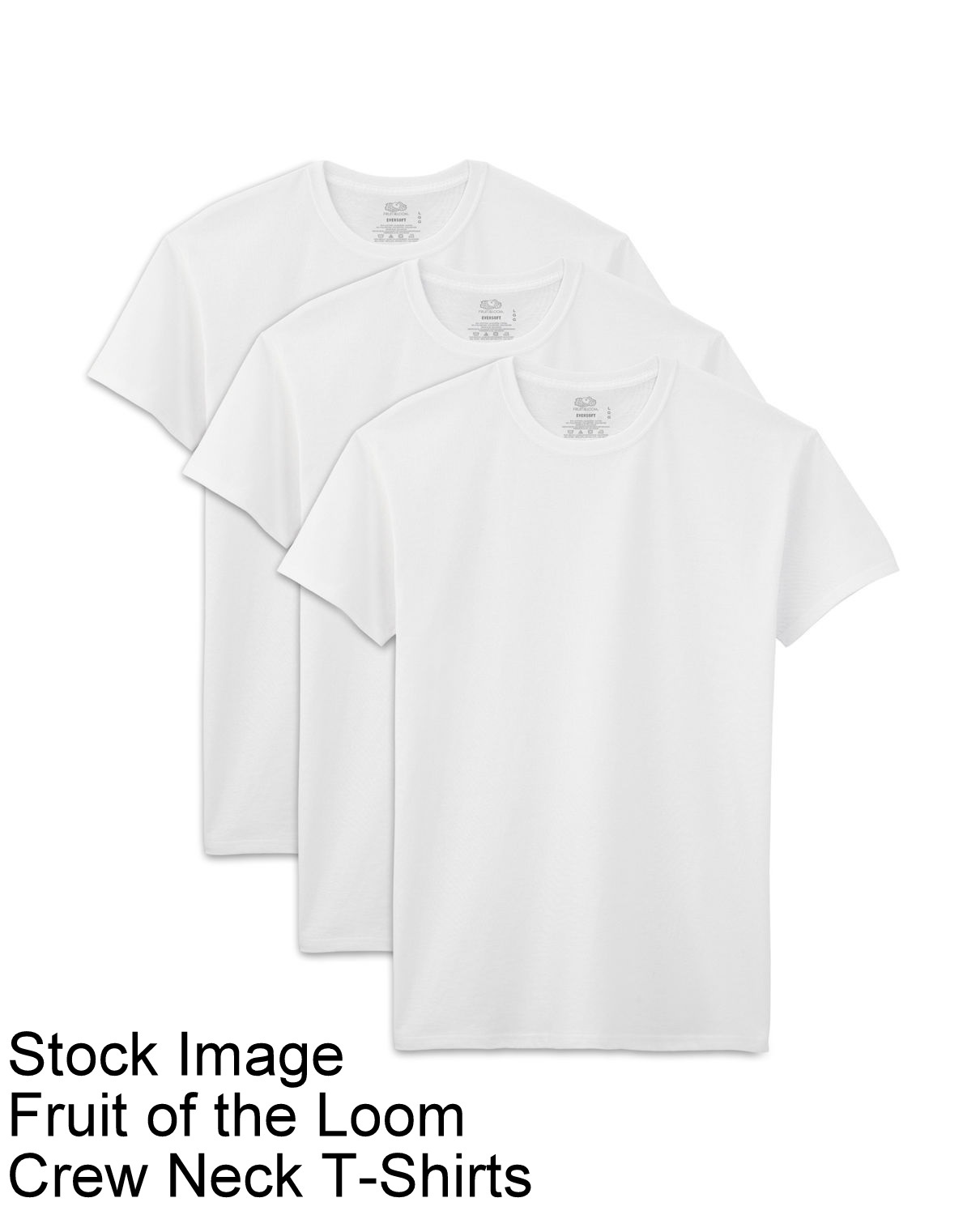 6 White 2XL 50-52 Inch Crew Neck T-Shirts Fruit Of The Loom 2EG 127-132 CM