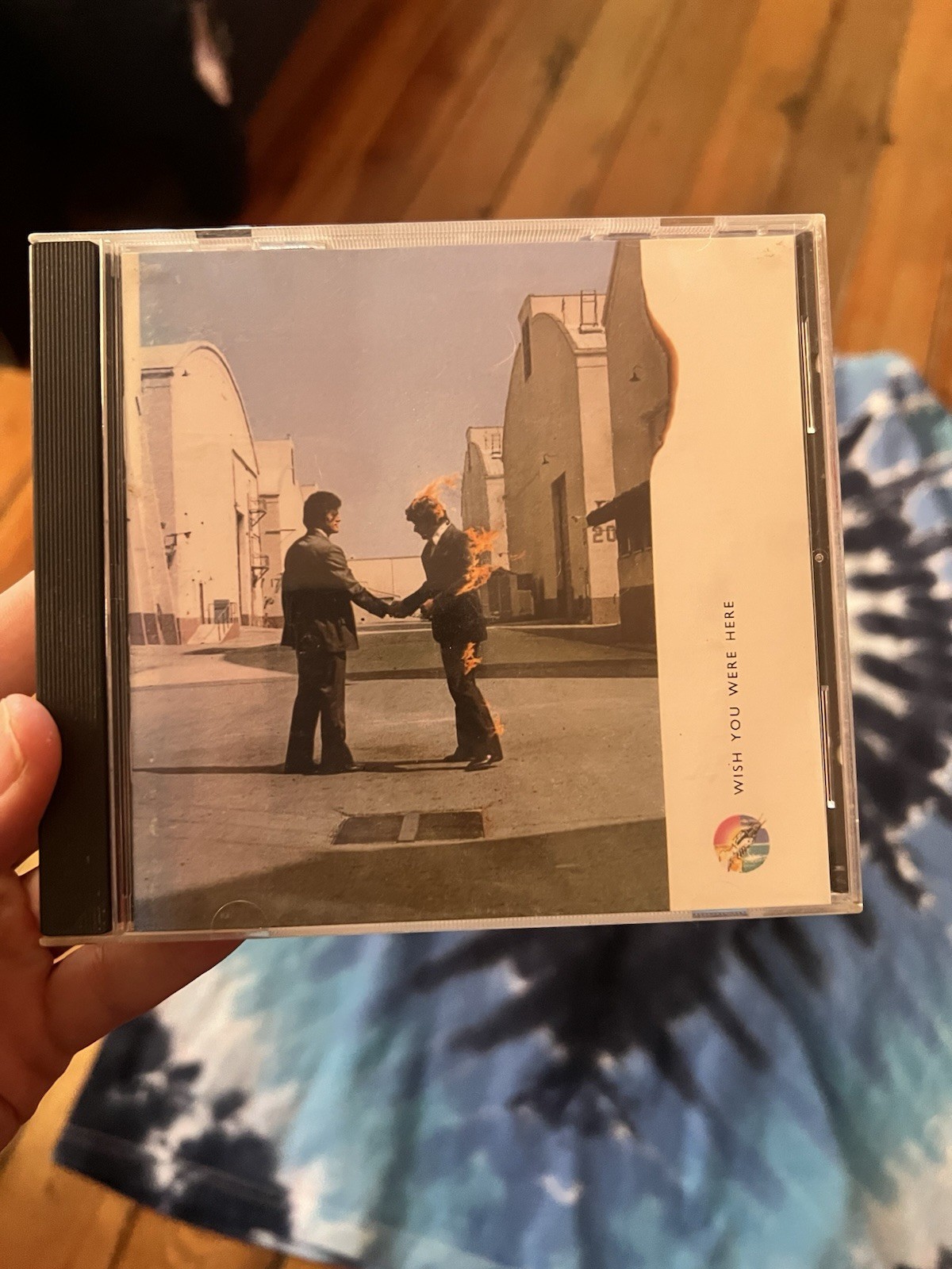 Pink Floyd Wish You Were Here Tie Dye XL Shirt Bundle With CD Front & Back Graph