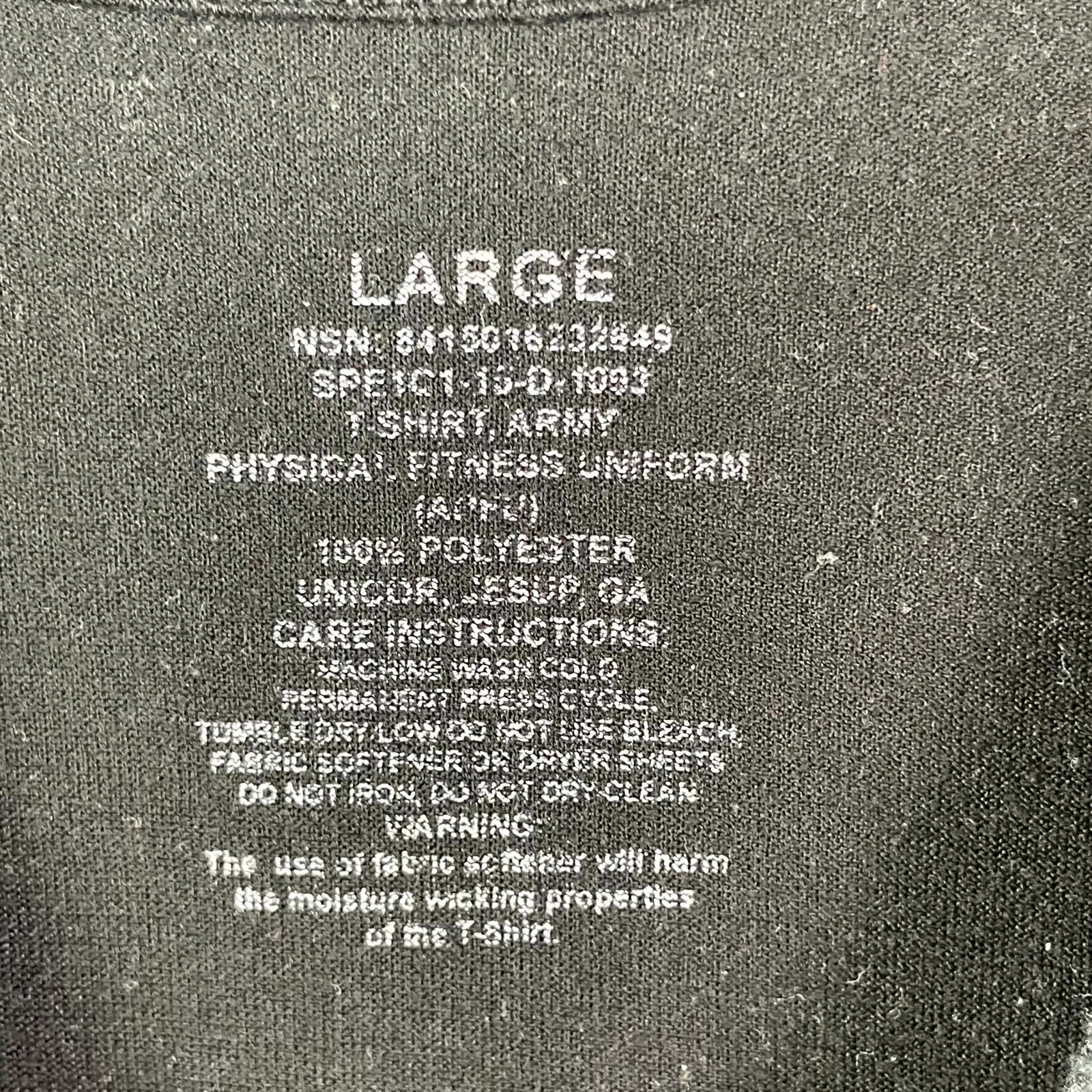 Army Physical Fitness Uniform Shirt Mens Large Long Sleeve Pullover Performance