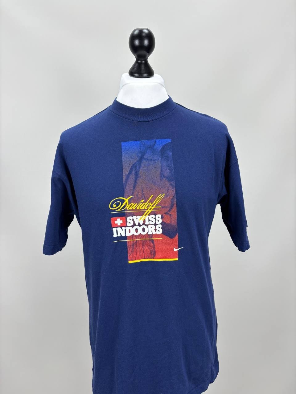Mens vintage t shirt Nike Davidoff Swiss Indoors Tennis Size M Duties Paid(USA)