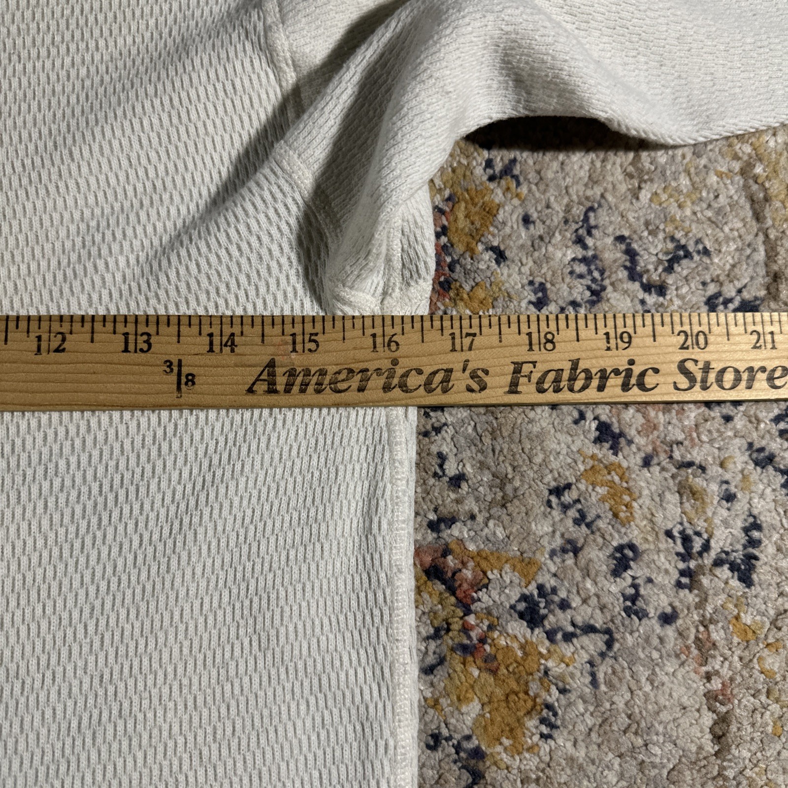 VTG 60s 70s Towncraft Thick Thermal Sweater size S Ivory Off White Waffle Knit