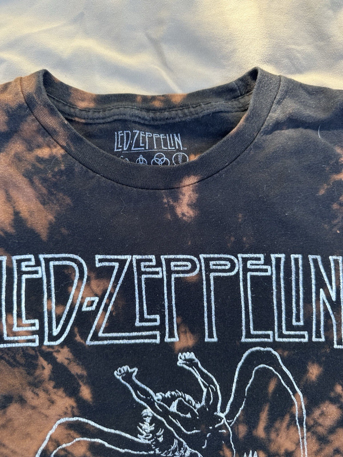 Led Zeppelin 1977 USA Tour Tie Dye Band Tee Shirt Mens 2XL Black Rock
