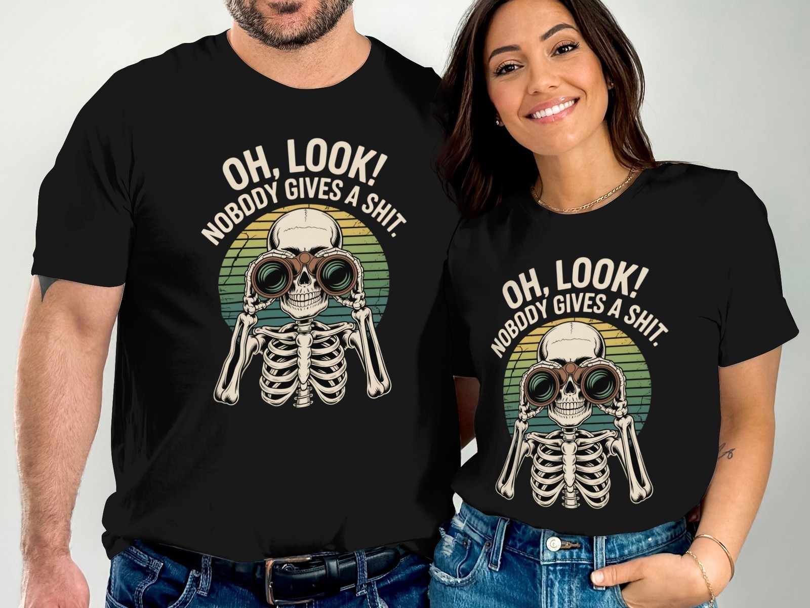 Oh Look Nobody Gives a Sh*t T-Shirt, Funny Sarcastic Graphic Tee for Adults