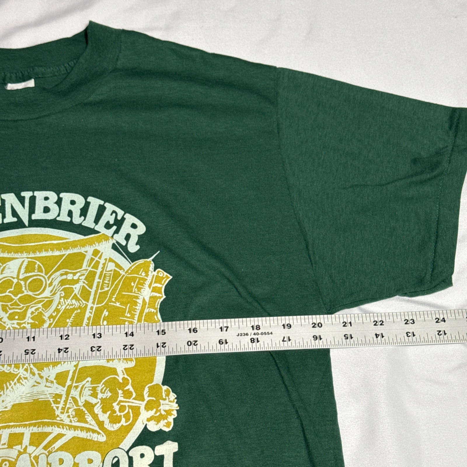 VTG T Shirt 1985 Greenbrier Valley Airport Mark Wilcox Green XL Single Stitch