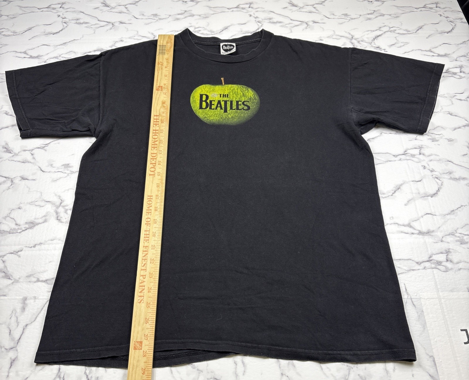 VTG 2008 The Beatles Apple Records Faded Green Apple Black Band Promo T-Shirt XL