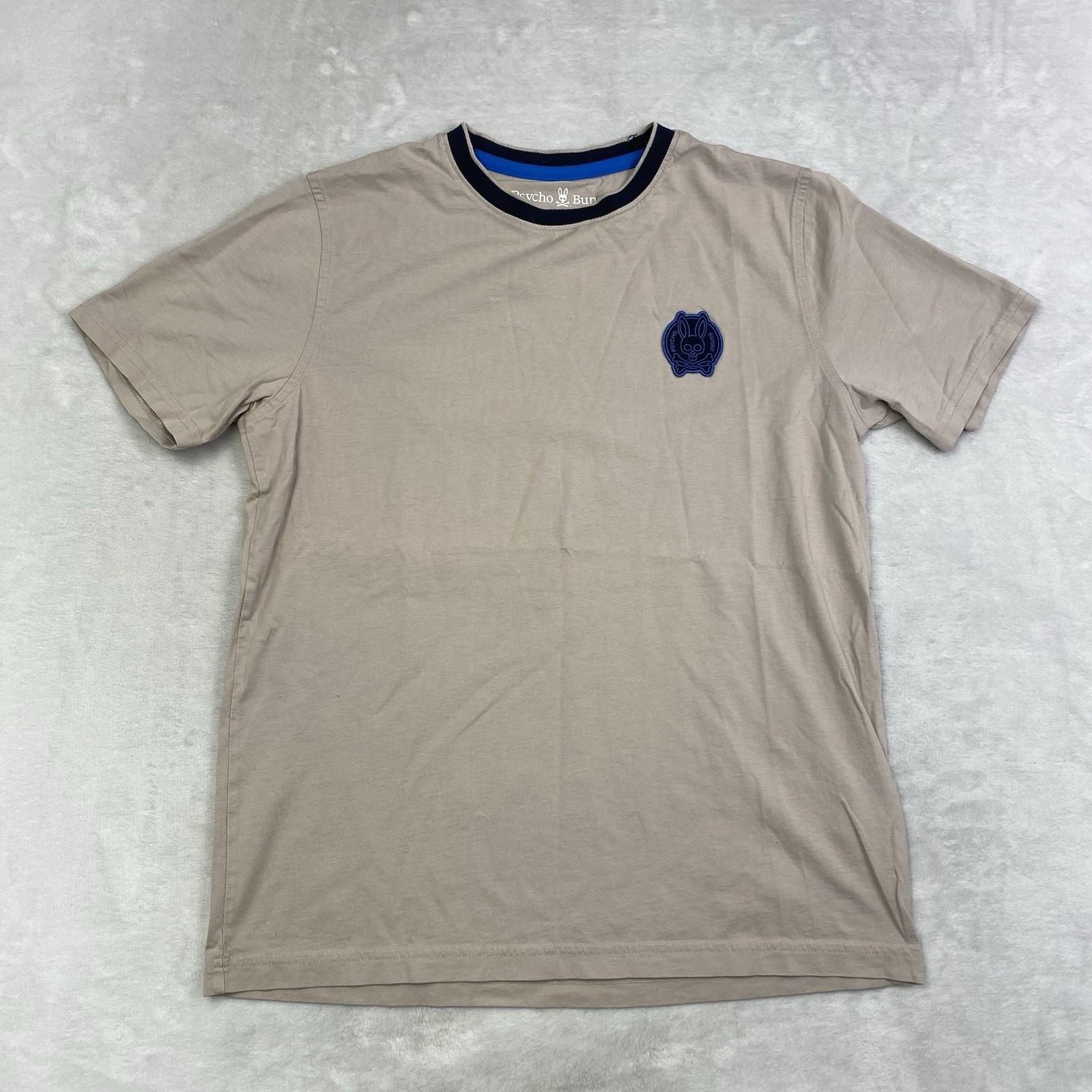 Psycho Bunny Crest Logo Tee Contrast Collar Premium Basics Streetwear Shirt M