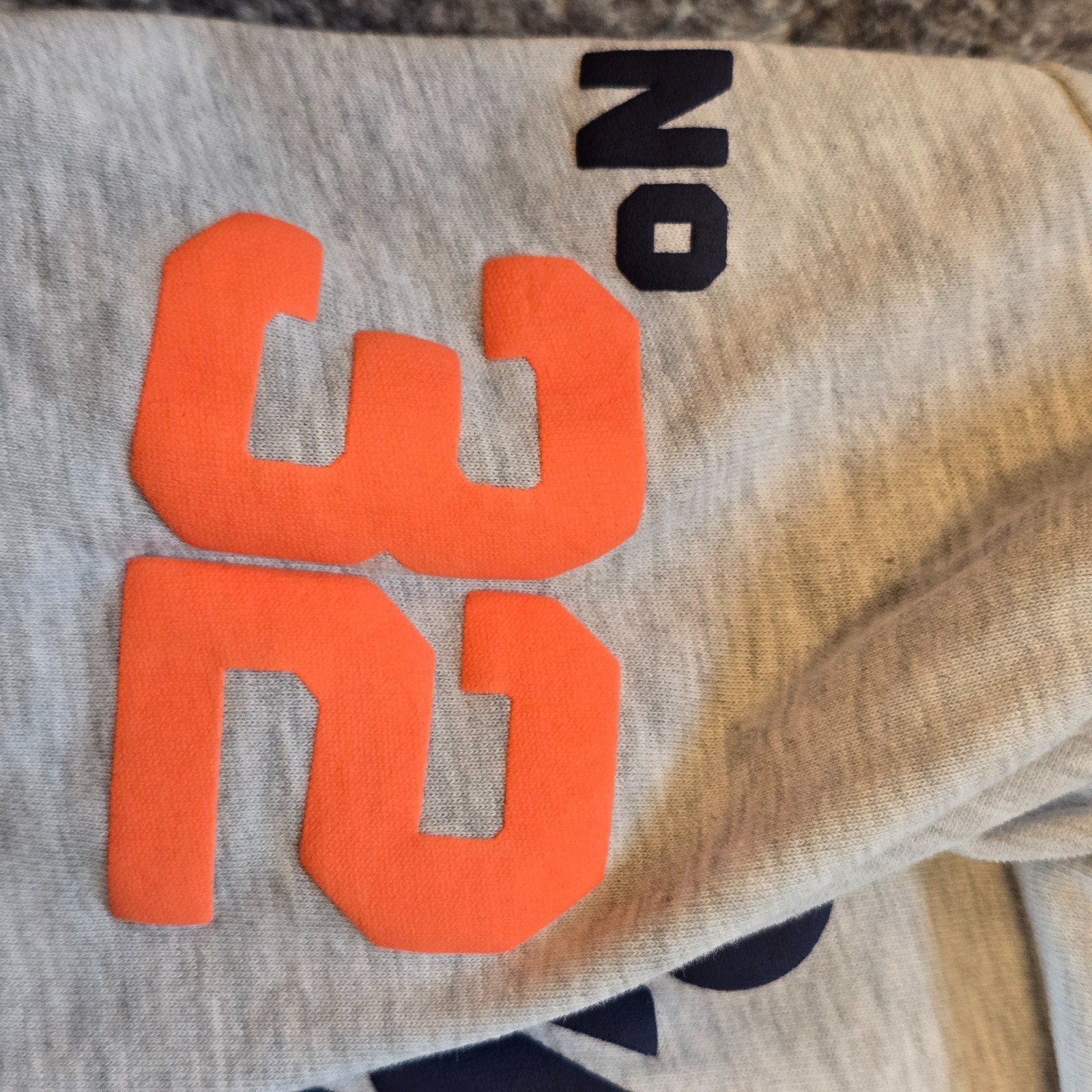 Superdry Premium Black Label Goods T-Shirt Mens Medium Heather Gray Navy Orange