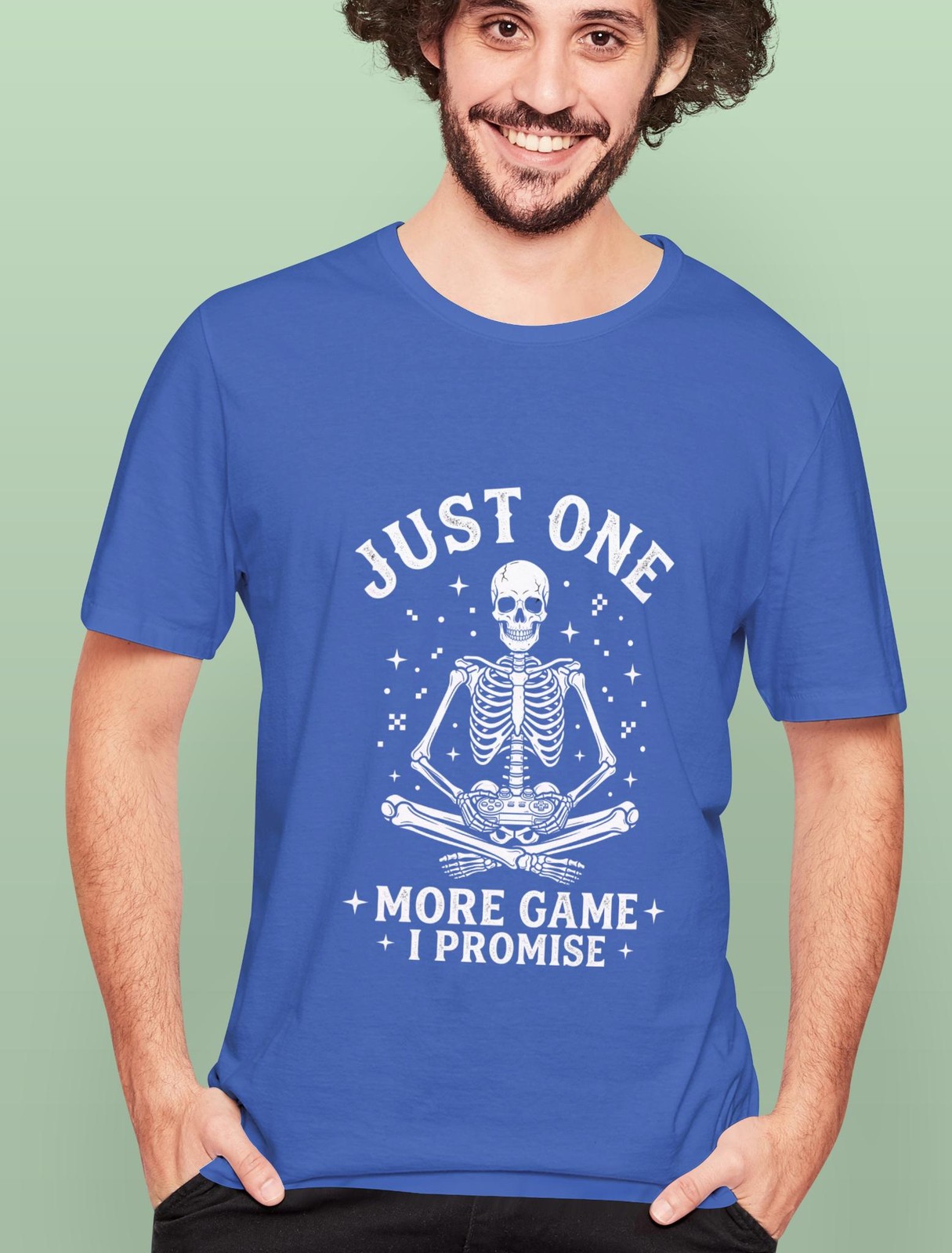 Gamer Skeleton T-Shirt, Just One More Game I Promise, Funny Gaming Tee, Video