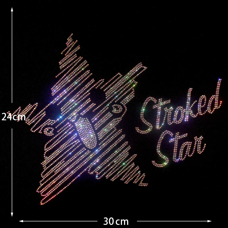 New Men Luxury Diamond Star Rhinestones Fashion Black T-Shirt High Quality