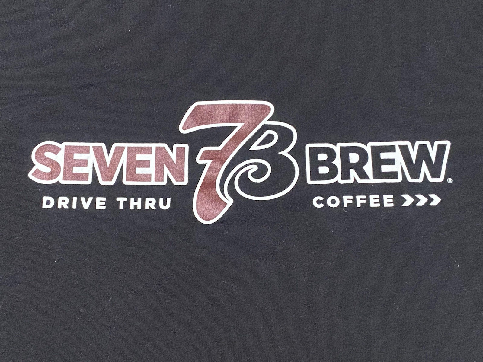 Seven 7 Brew Drive Thru Coffee 7B Black T-Shirt Classic Logo Adult Sz MED