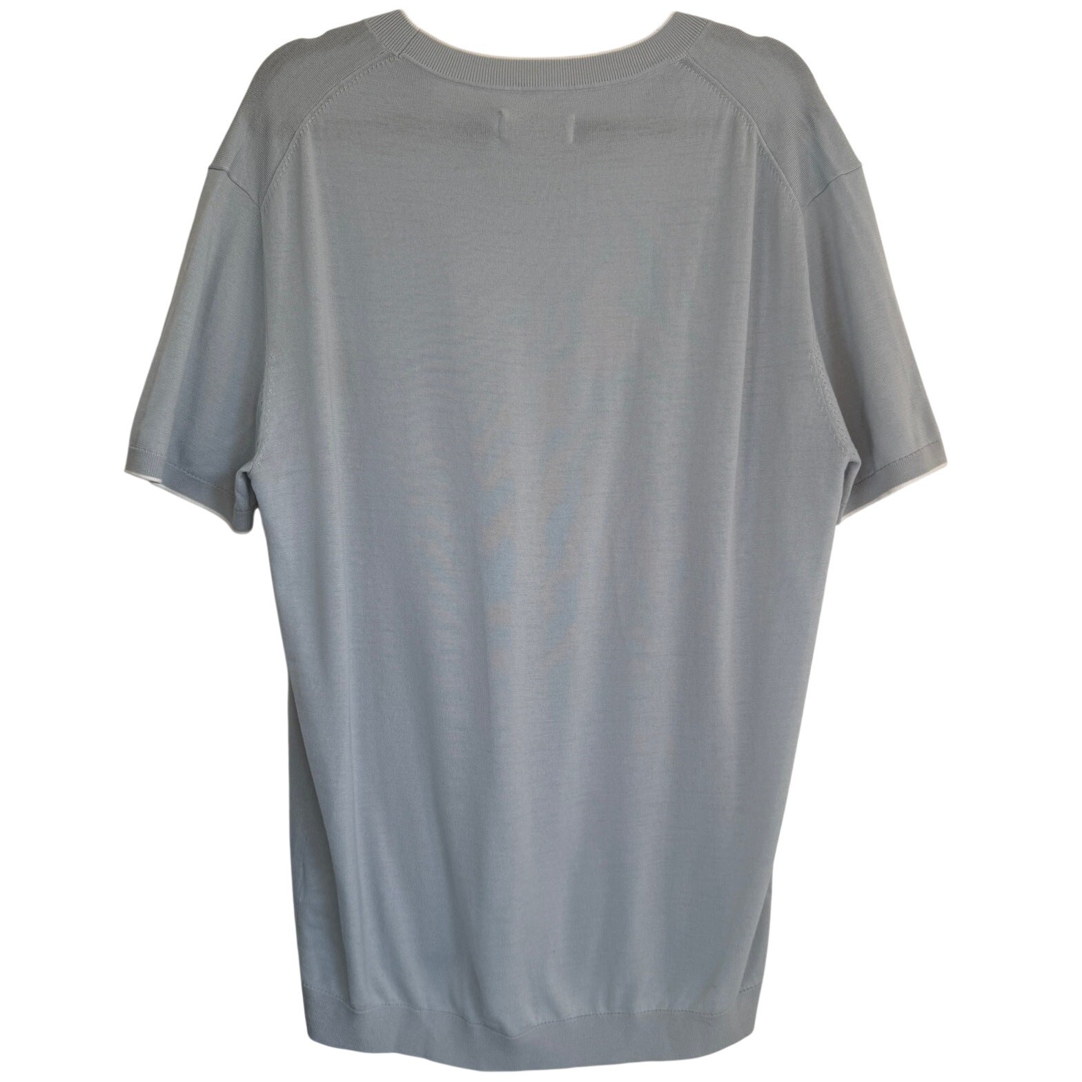 NWT Collars & Co Men’s 2XL Premium Wool Cotton Knit Shirt Blue Gray Contrast SS