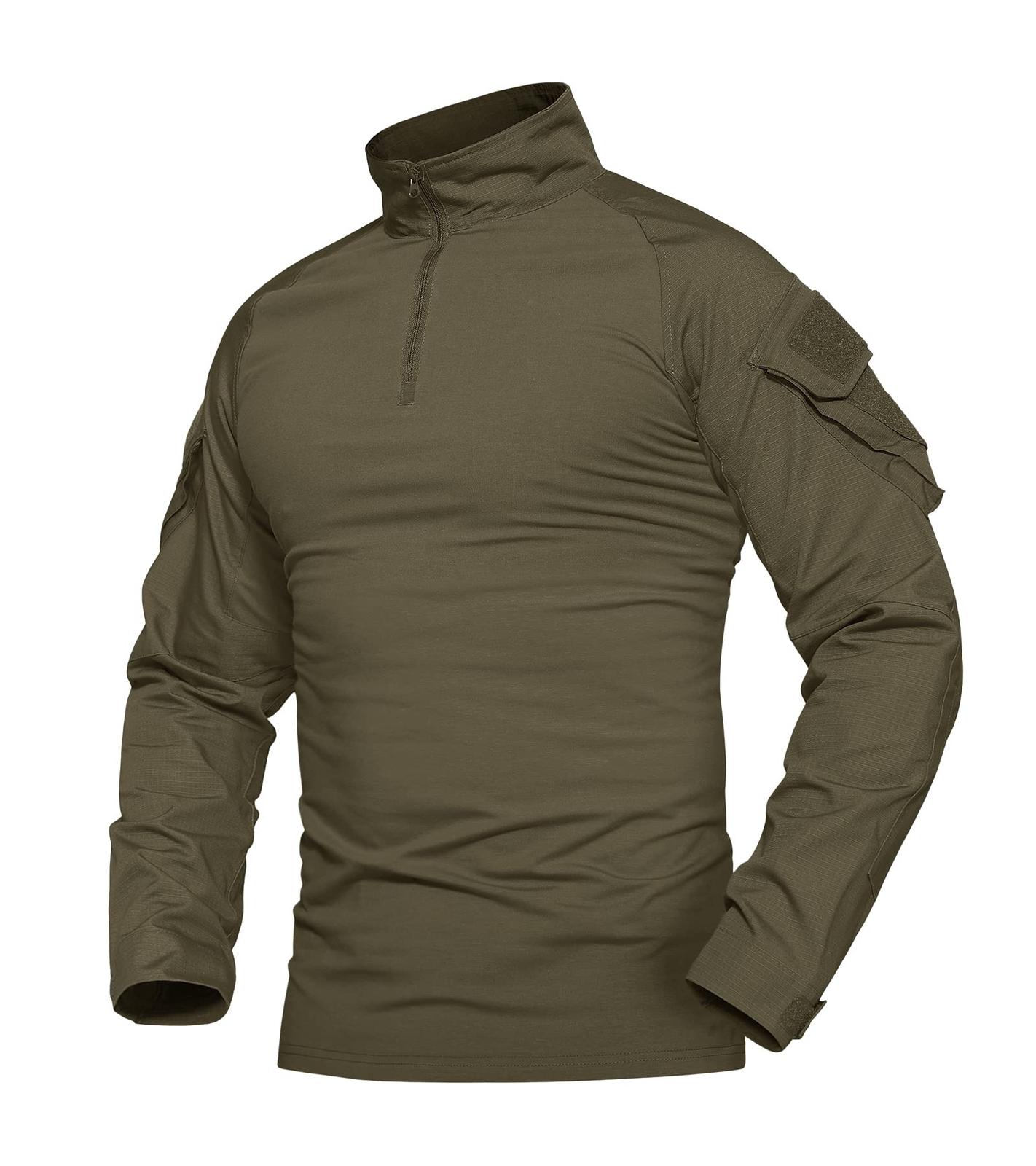 Mens Shirts Atheletic Training Outdoor 1/4 Zipper Long Sleeve Shirt with Pockets