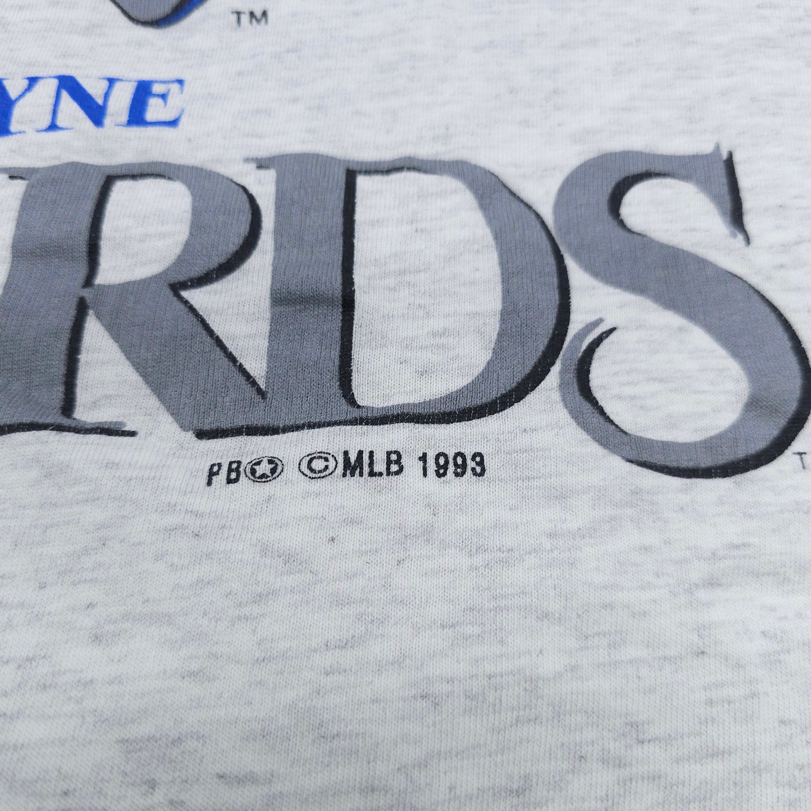 1993 Fort Wayne Wizards Single Stitch Large Gray Baseball Shirt MiLB MLB