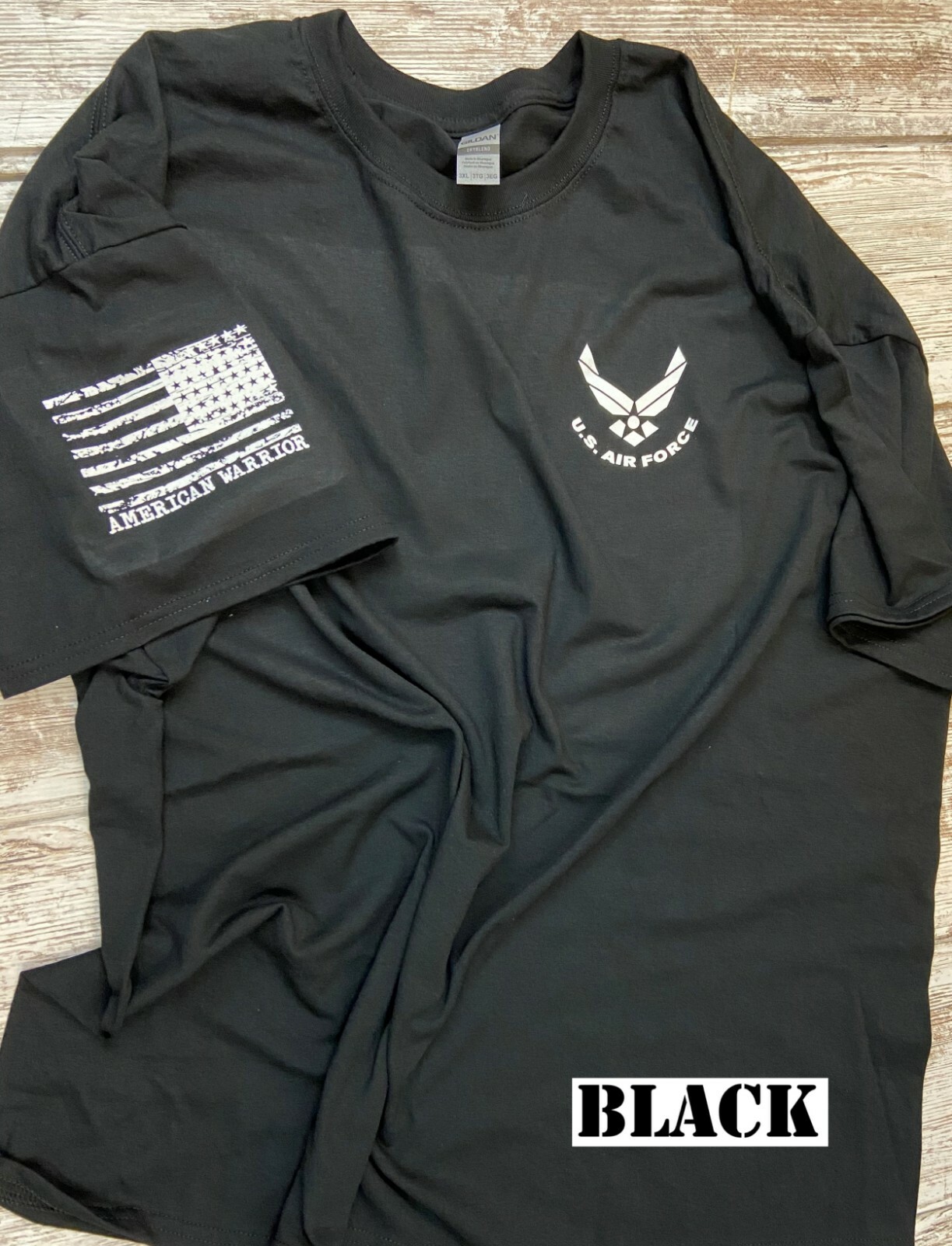 Air Force Military T-shirt With DD-214 Alumni USAF Chest Logo 190G