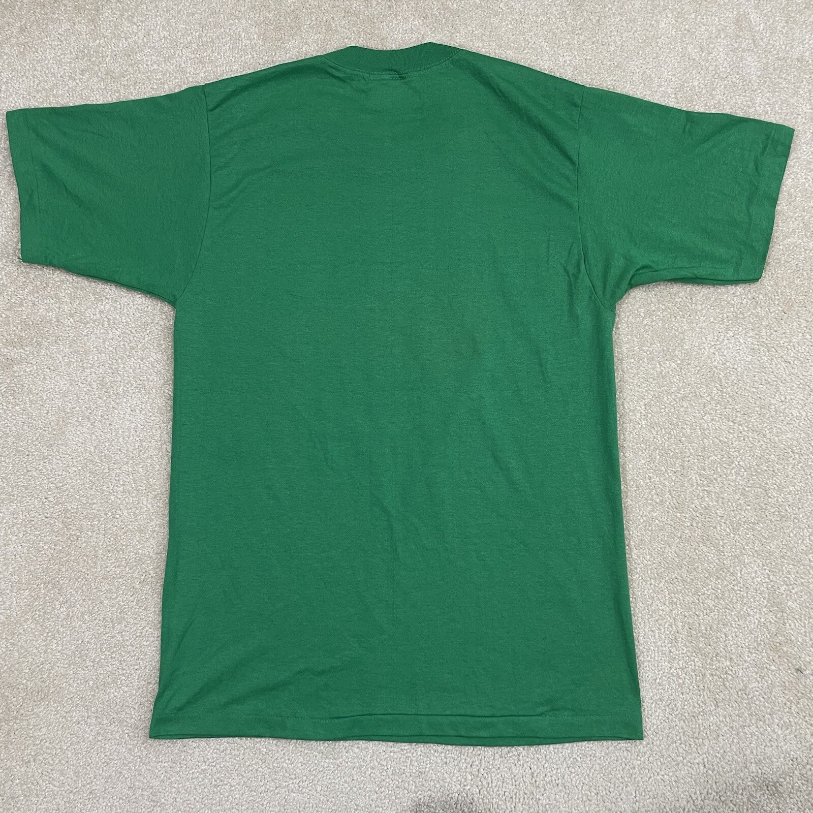 EUC! Vintage 80s Apple Green T Shirt Adult Mens S/M Fit 50/50 Graphic K-Brand