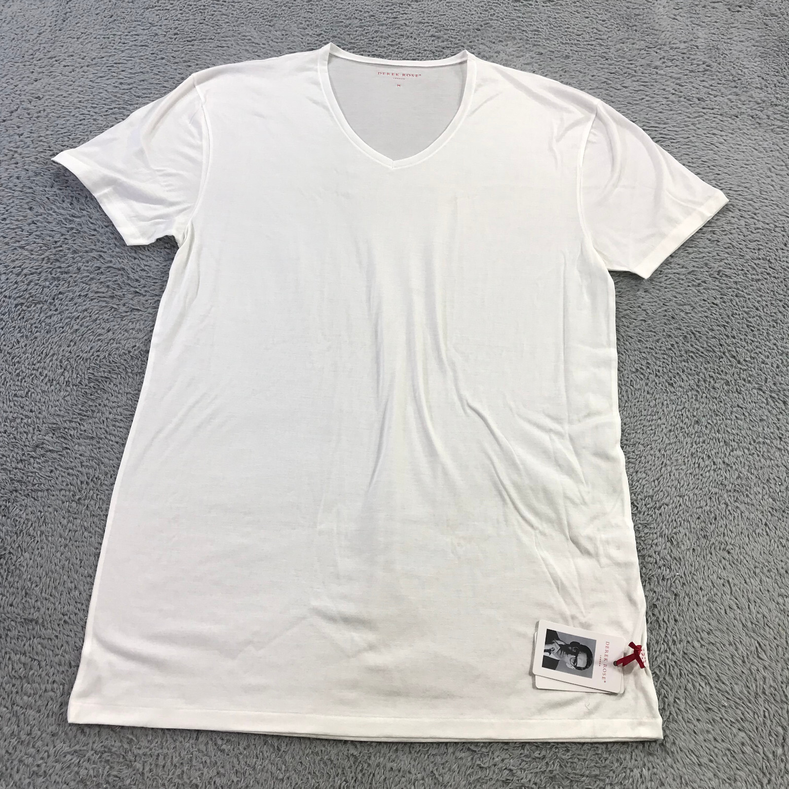 Derek Rose Shirt Mens Medium Cotton Stretch T Shirt White PJ Top $115 a3 addf