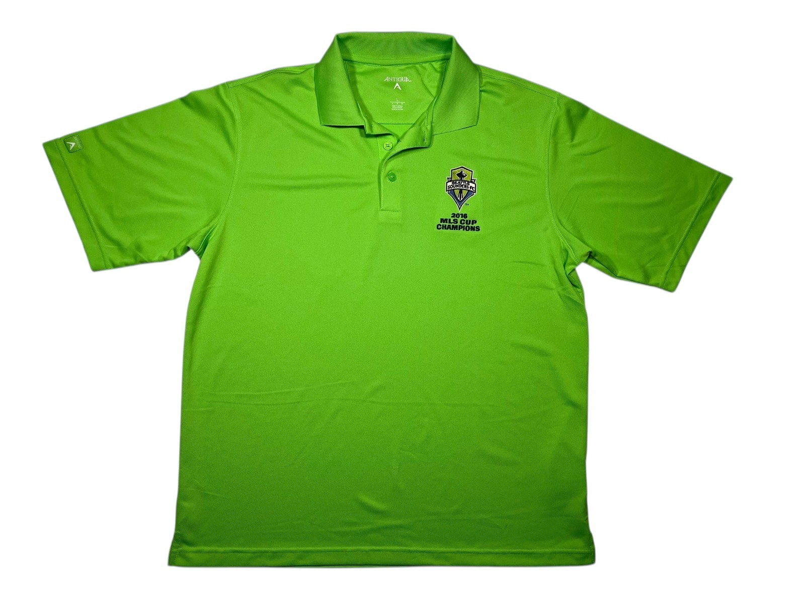 2016 MLS CUP CHAMPS Green SEATTLE SOUNDERS FC POLO Soccer Fan Golf Shirt Men L