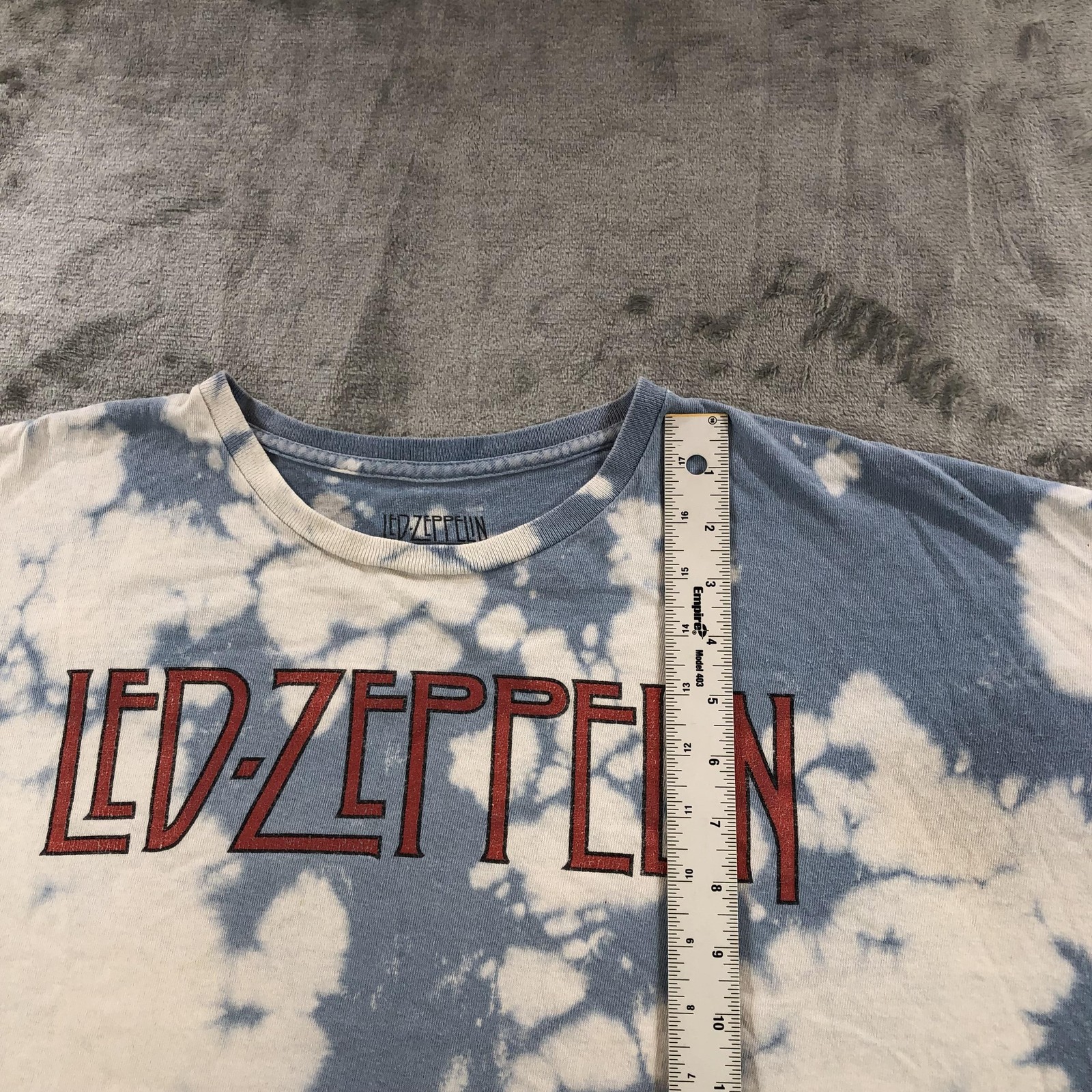 Led Zeppelin Shirt Mens 2XL Blue Tie Dye U.S. Tour 1975 Band Graphic Tee