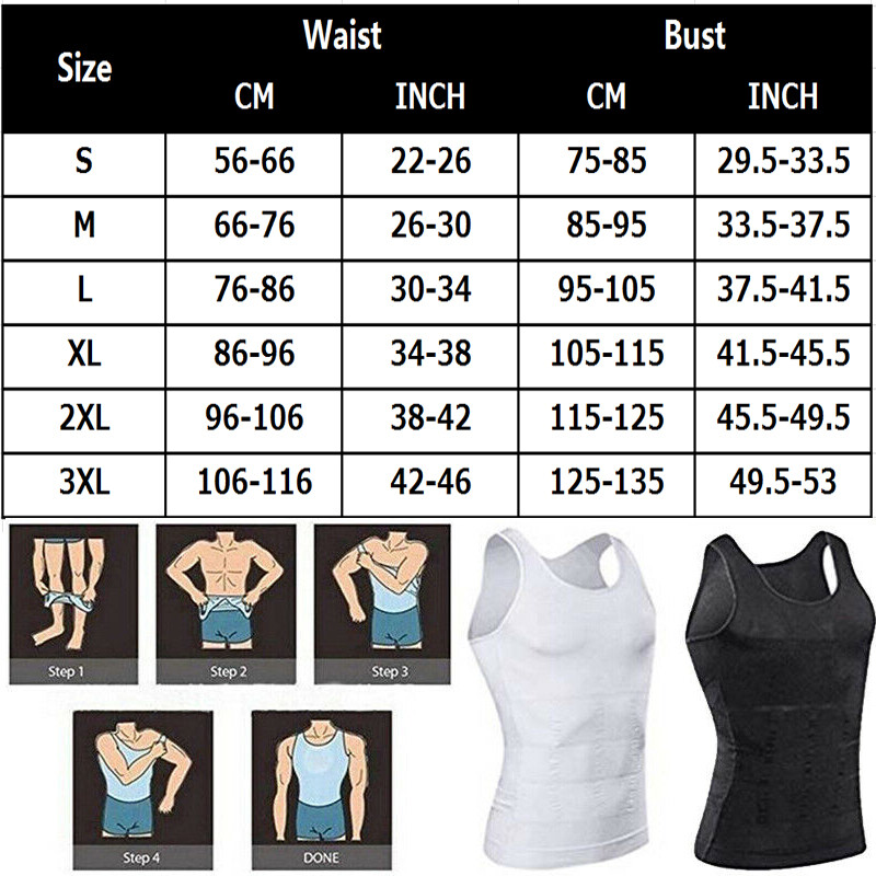 Be-In-Shape For Men’s Slimming Vest Ultra Durable Compression Shapewear Tank Top