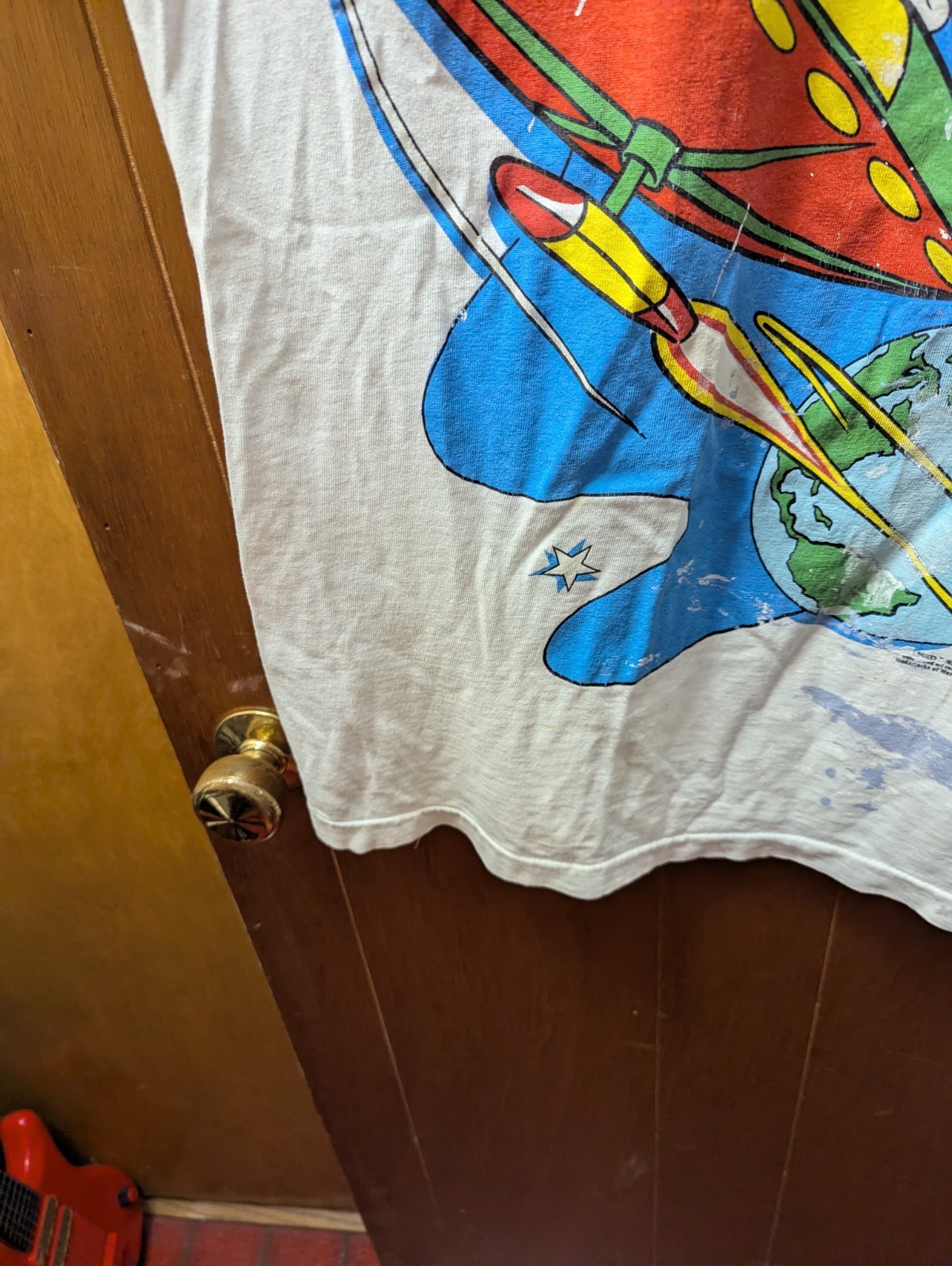 1993 VTG Marvin the Martian Looney Tunes Clean The Earth Shirt Large? Distressed