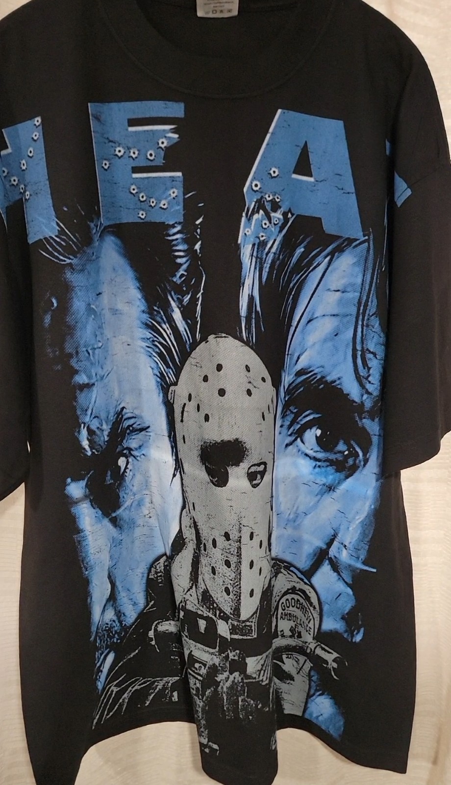 HEAT BIG PRINT ON SHAKA HEAVYWEIGHT GARMET DYED T SHIRT