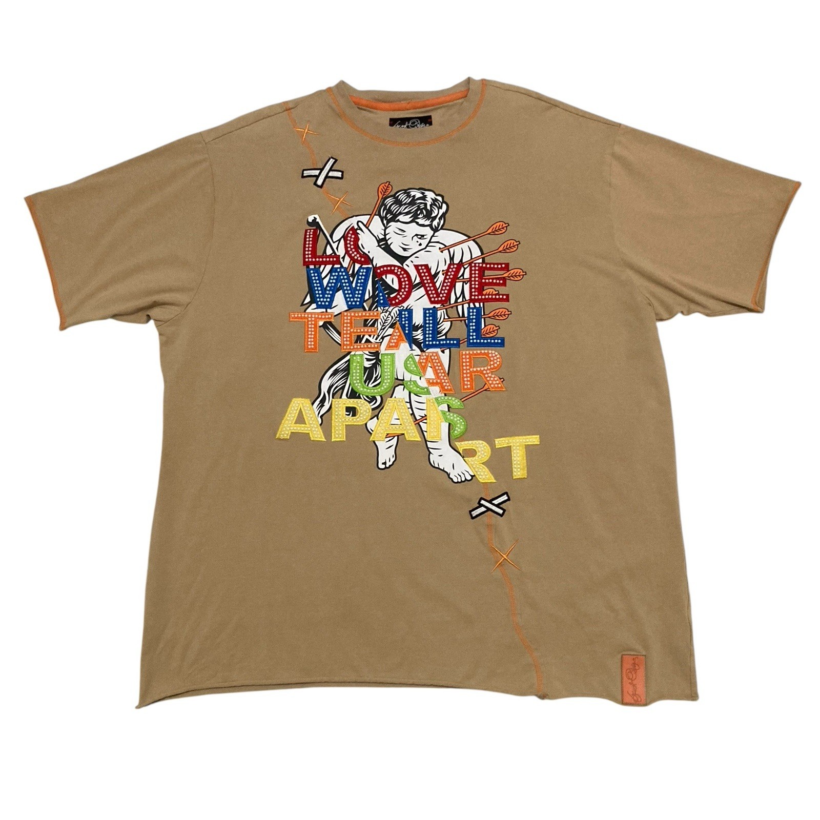 Frost Originals Love Will Tear Us Apart Cupid Graphic Beige Men’s Beaded 3XB