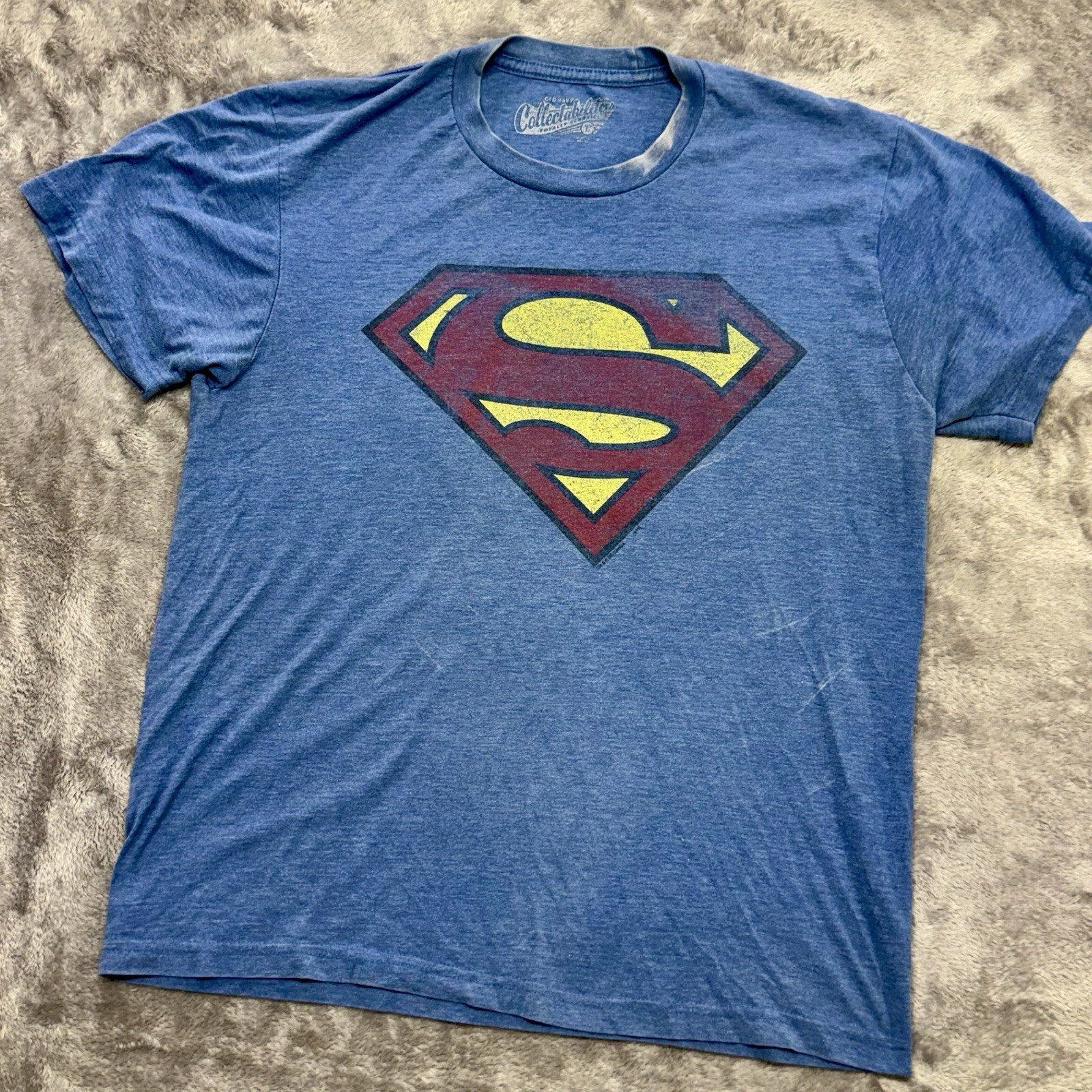 Vintage Old Navy Collectabilitees Mens M Superman Logo Blue Short Sleeve Tee