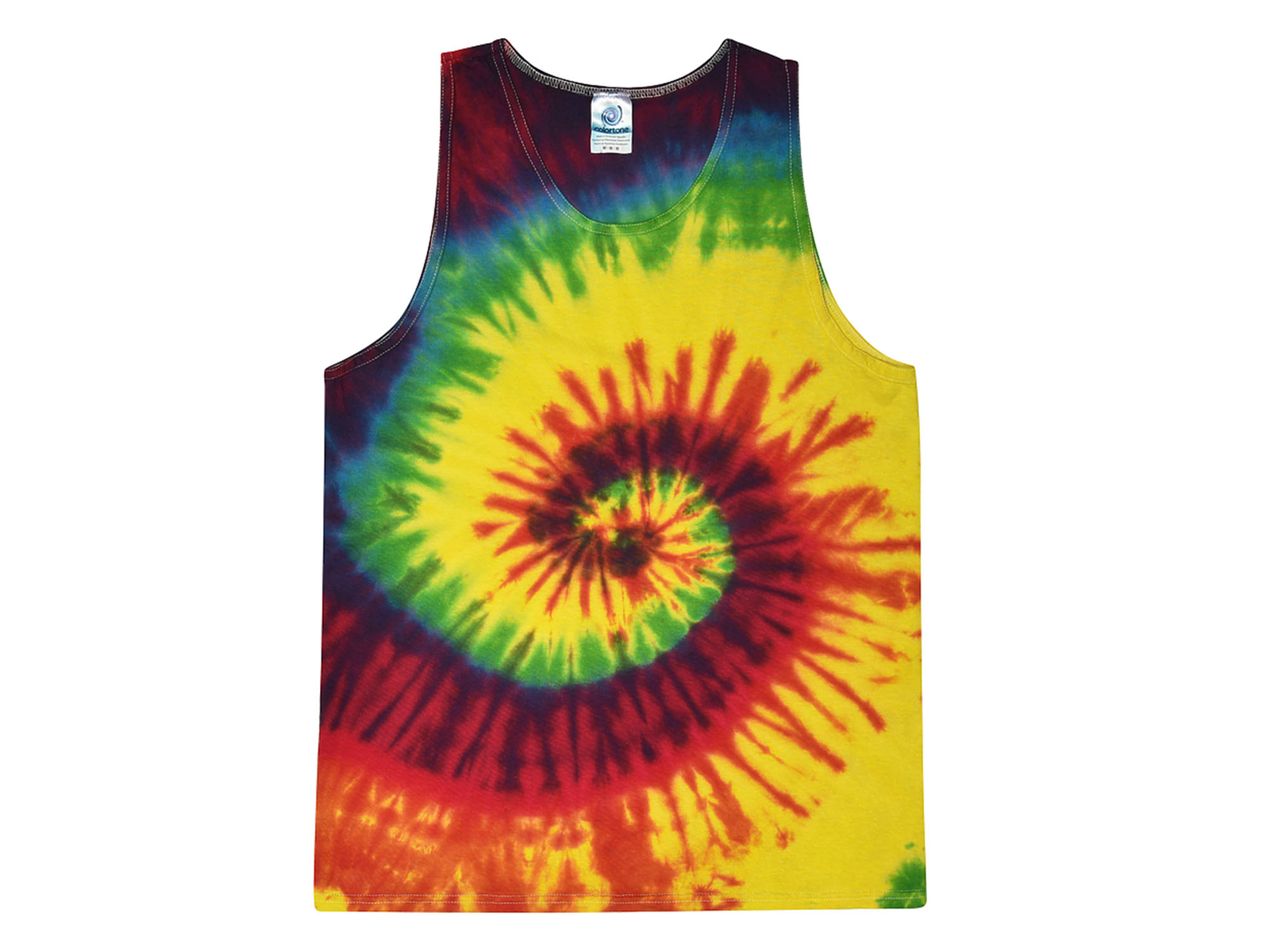 Multi-Color Tie Dye Tank Tops Sleeveless T-Shirts Adult XXL, 100% Cotton