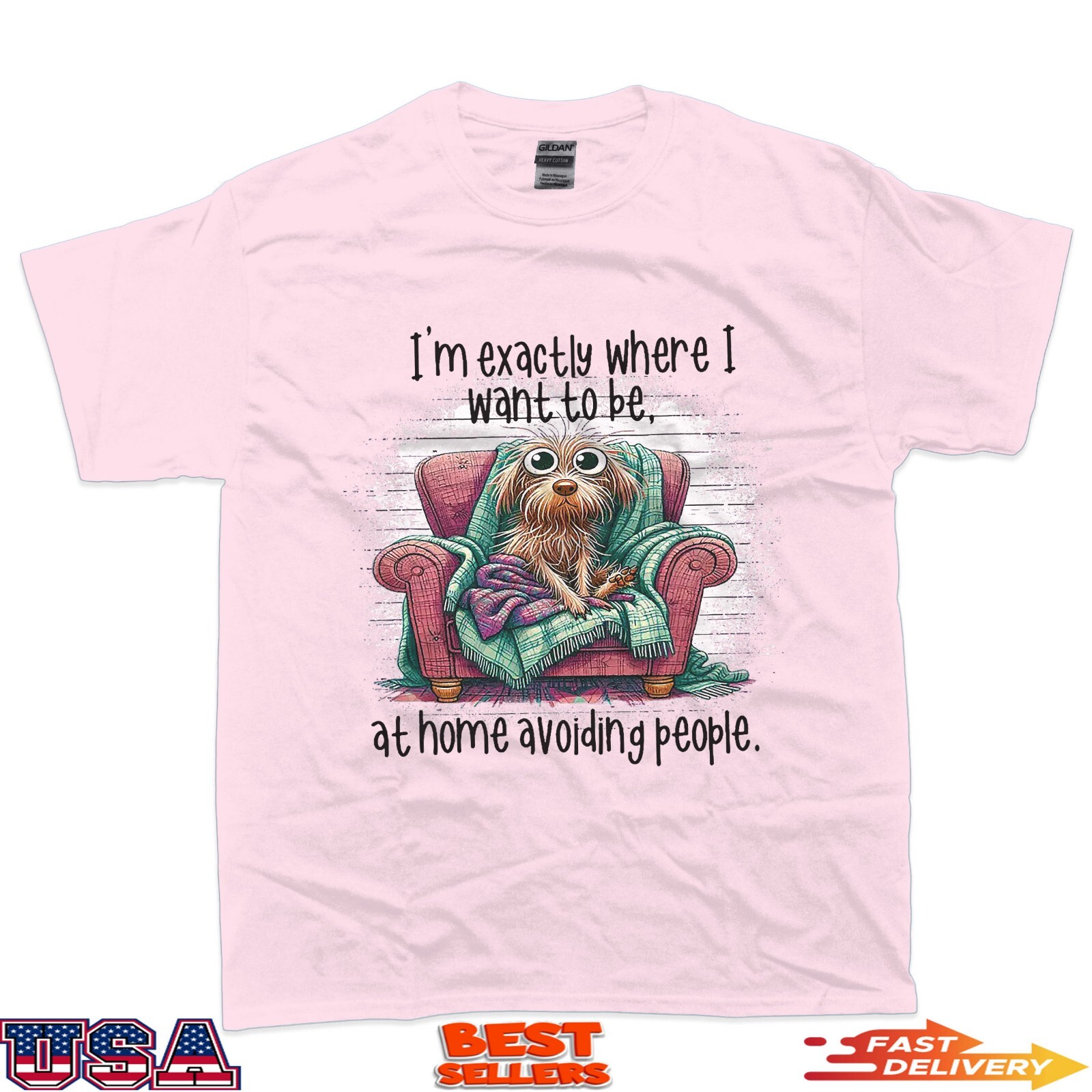 Dog I’m Exactly Where I Want To Be At Home Avoiding People T-Shirt