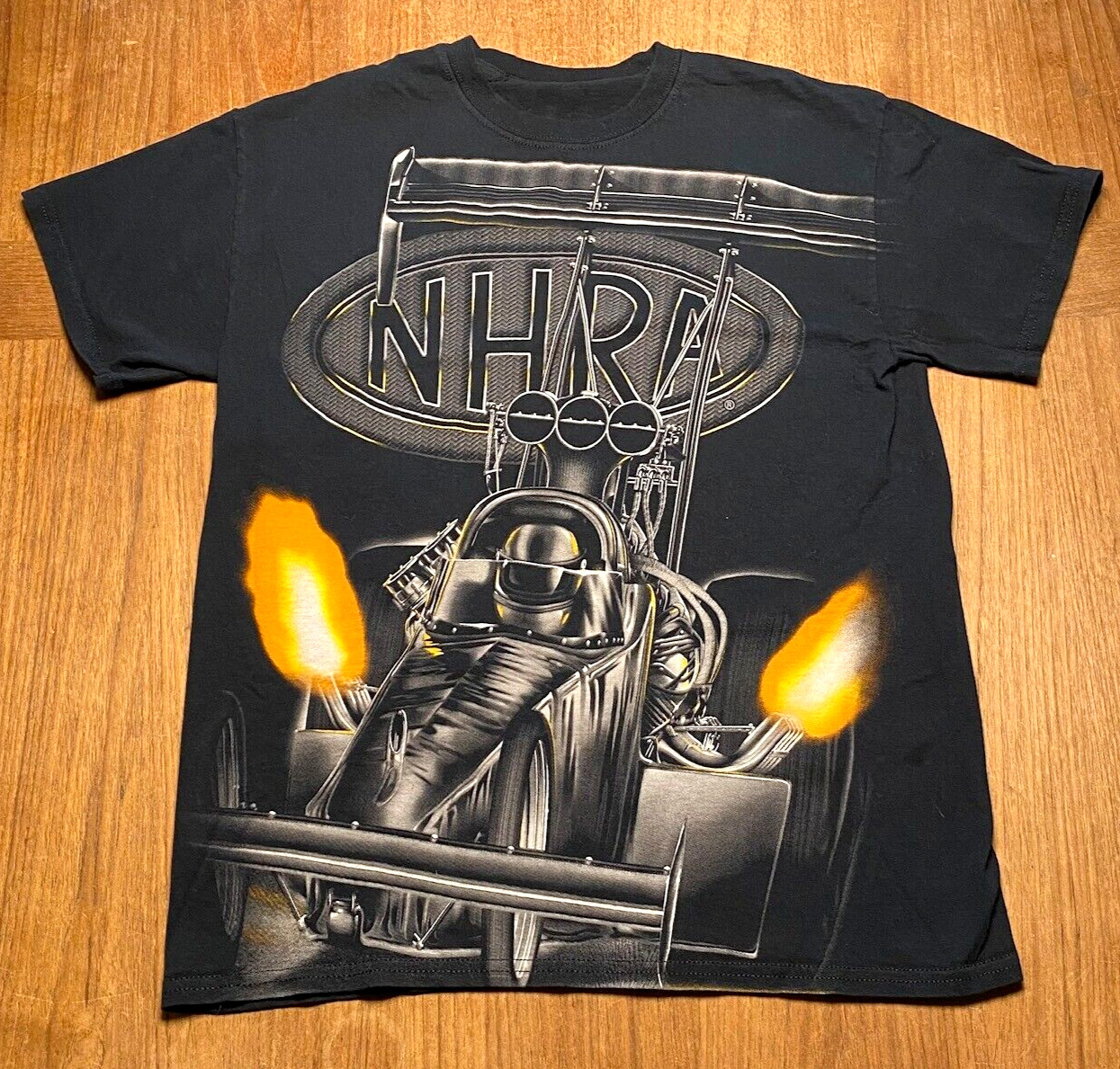 NHRA Vintage Big Logo Dragster All Over Print Men’s Medium T-Shirt 90s Racing