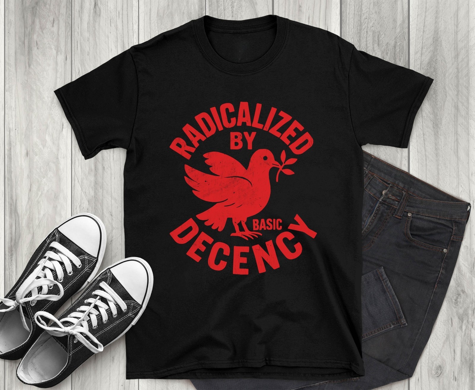 Radicalized By Basic Decency T-Shirt, Peace Dove, Political Tee, Equality Shirt,