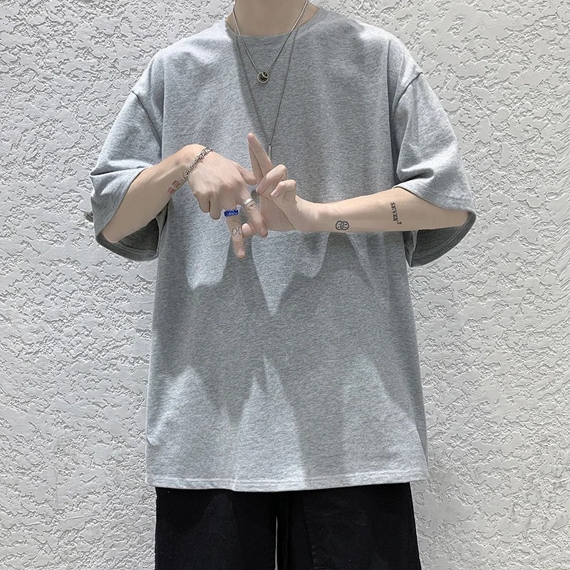 100% Cotton O-Neck Oversized Summer Short Sleeve Men’s T Shirt HipHop Streetwear