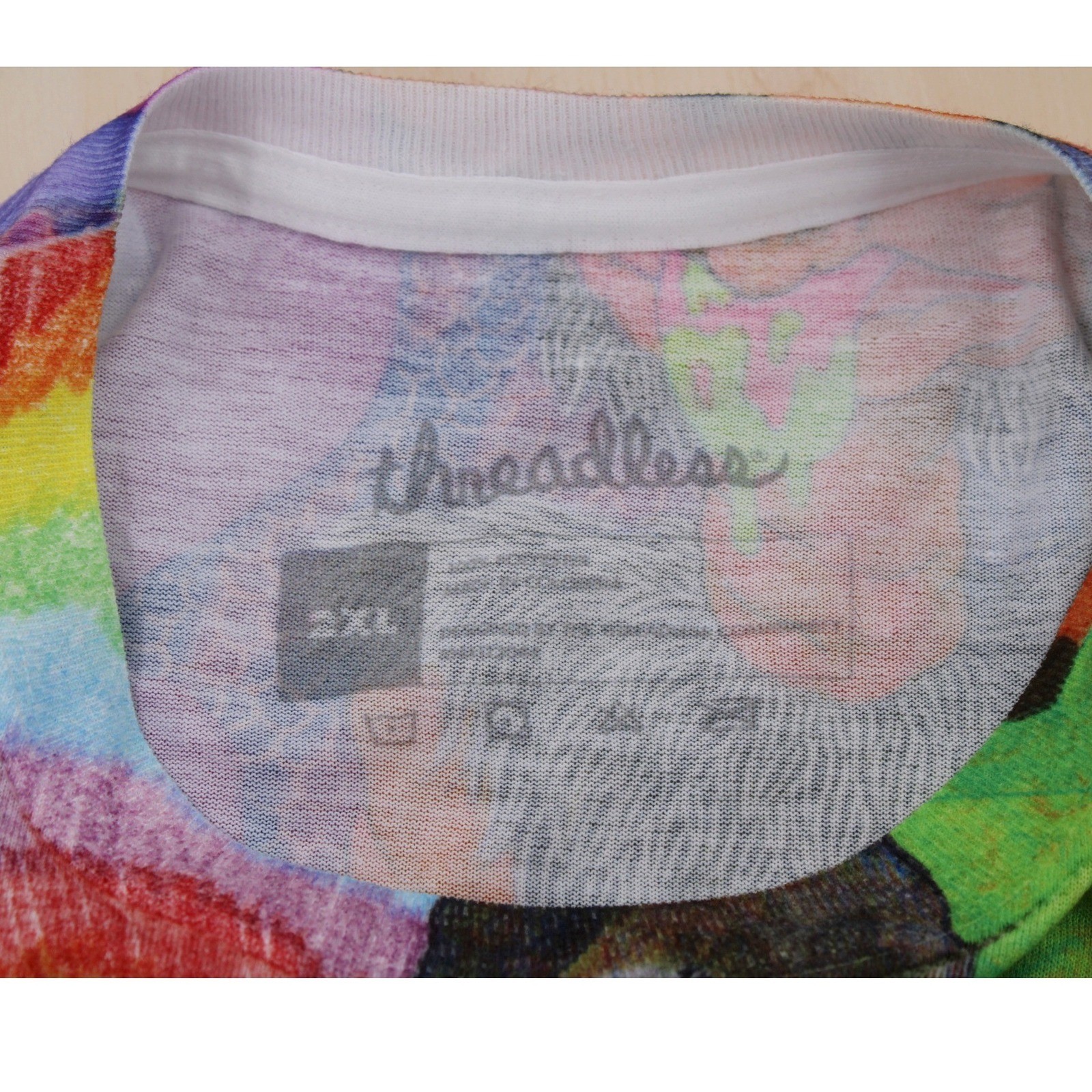 Mens Artistic All Over Print Alien Monster Graphic Tee Multicolor Threadless 2XL