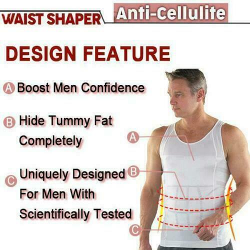 Men Slimming Body Shaper Vest Abs Abdomen Compression Shirts Workout Tank Tops