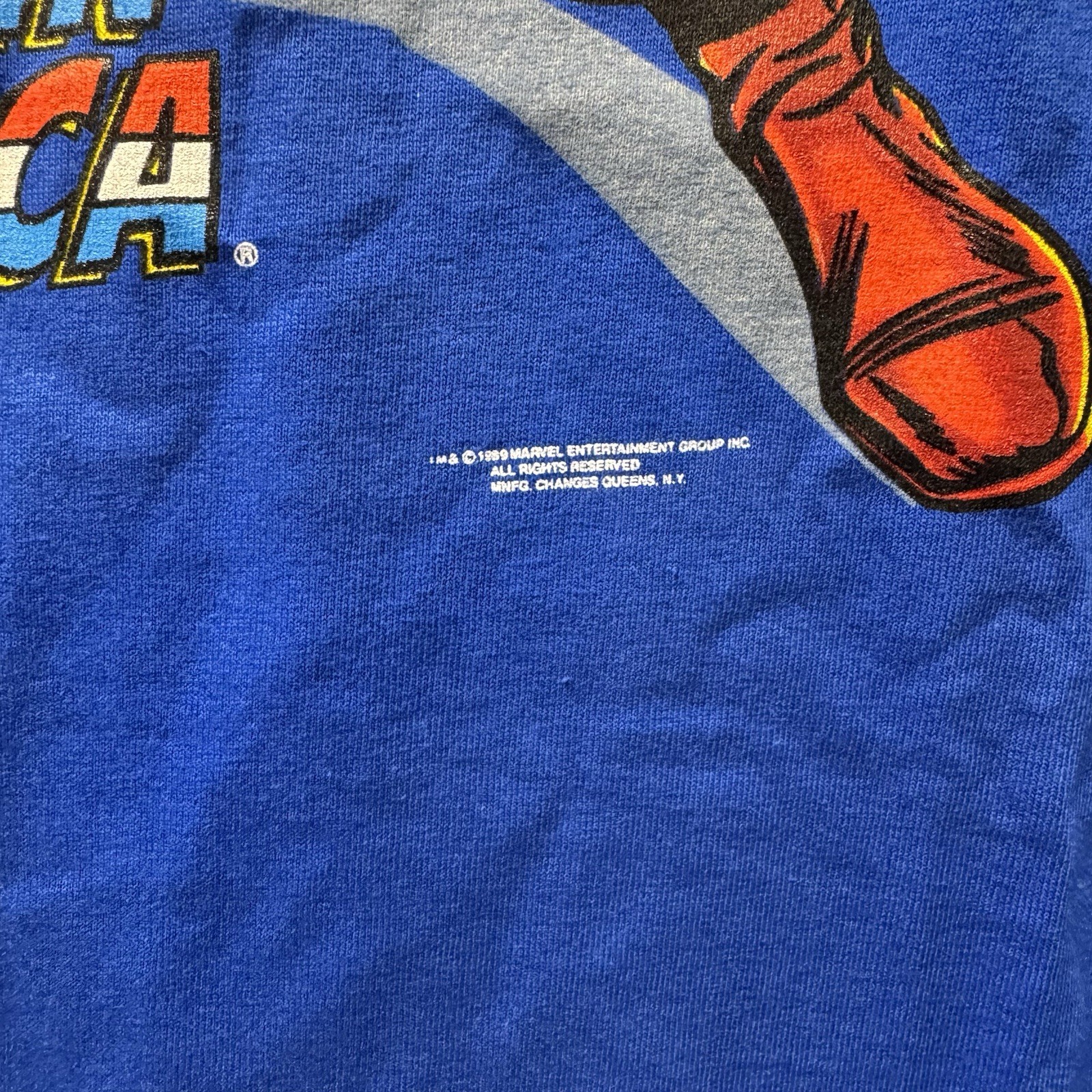 VTG Captain America Marvel Comics Graphic T Shirt Blue Men’s XL New Old stock