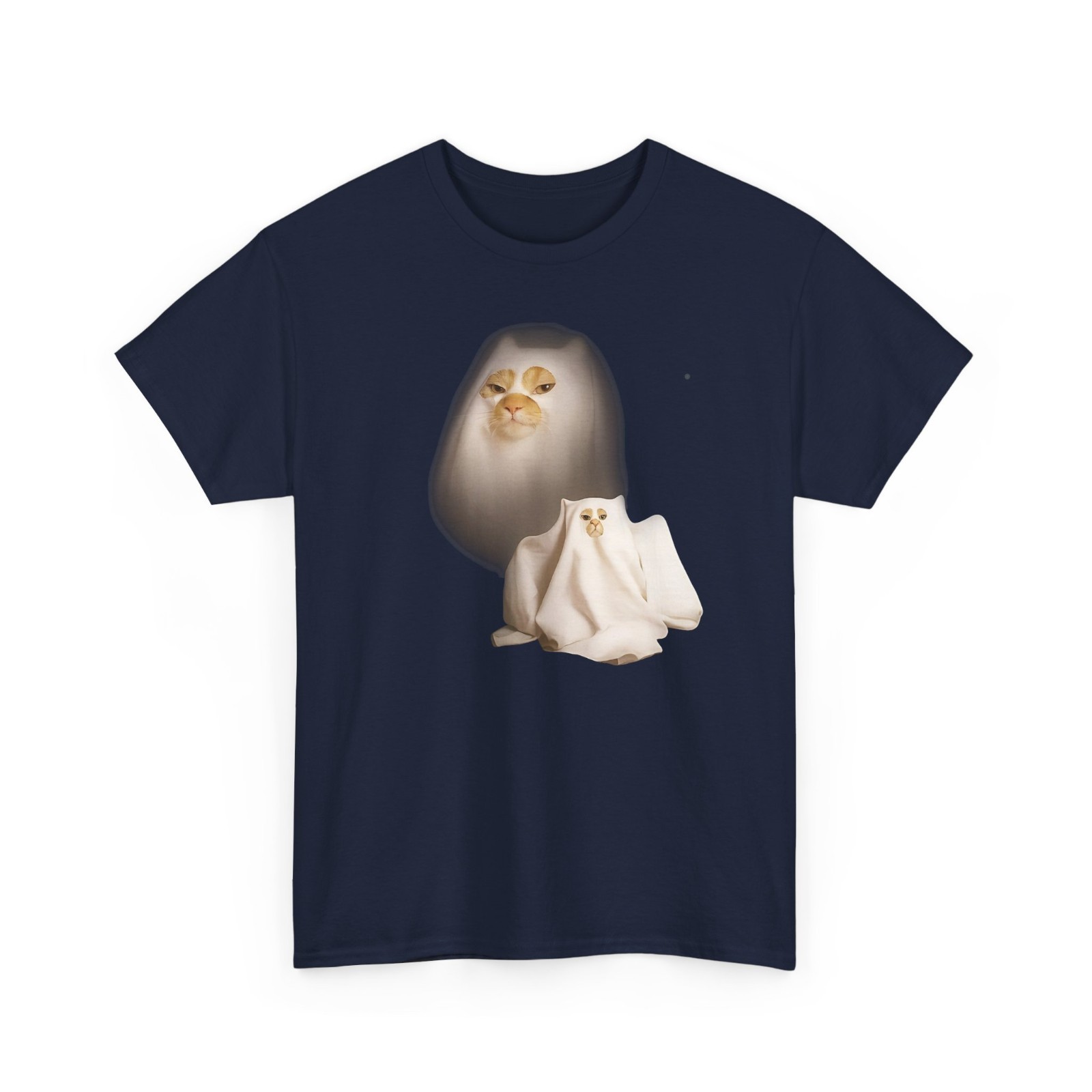 Ghost Cat Meme Funny Halloween Men Women Kids T-Shirt