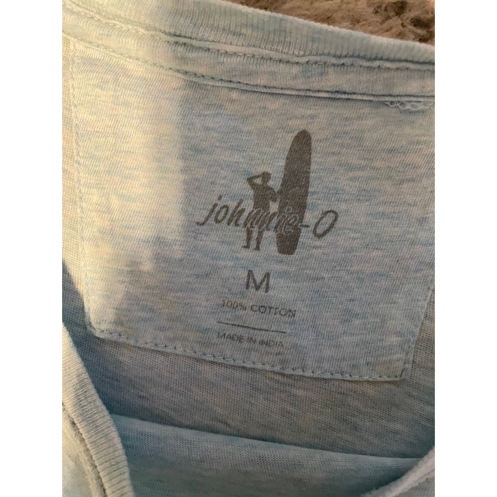 Johnnie-O Men’s Seafoam Blue Pocket T-Shirt 100% Cotton Size M